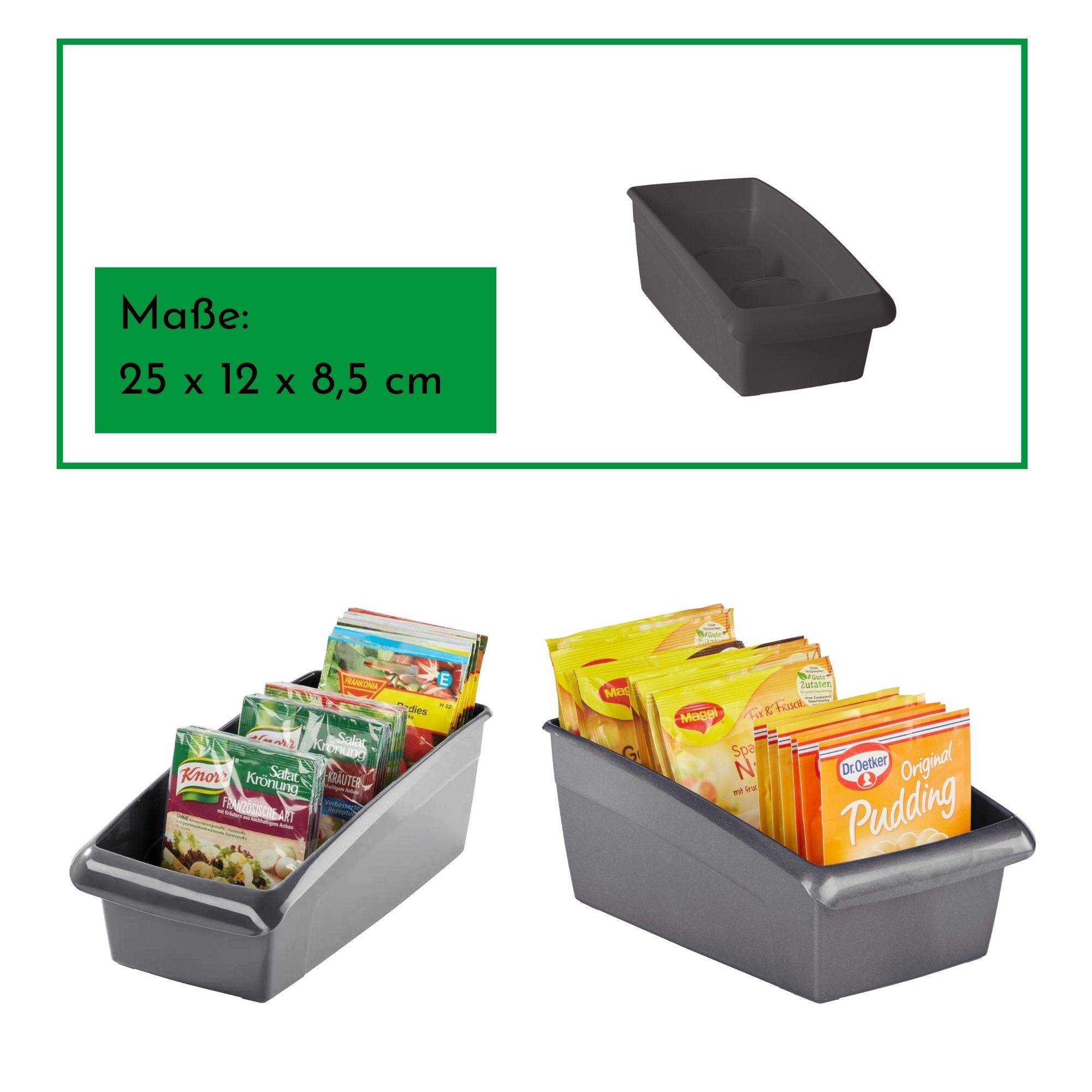 Novaliv Medikamenten Organizer klein 2er Set Hausapotheke - 25 x 12 cm WEISS und ANTHRAZIT GRAU mit Abtrennung - Medikamentenbox Aufbewahrung für