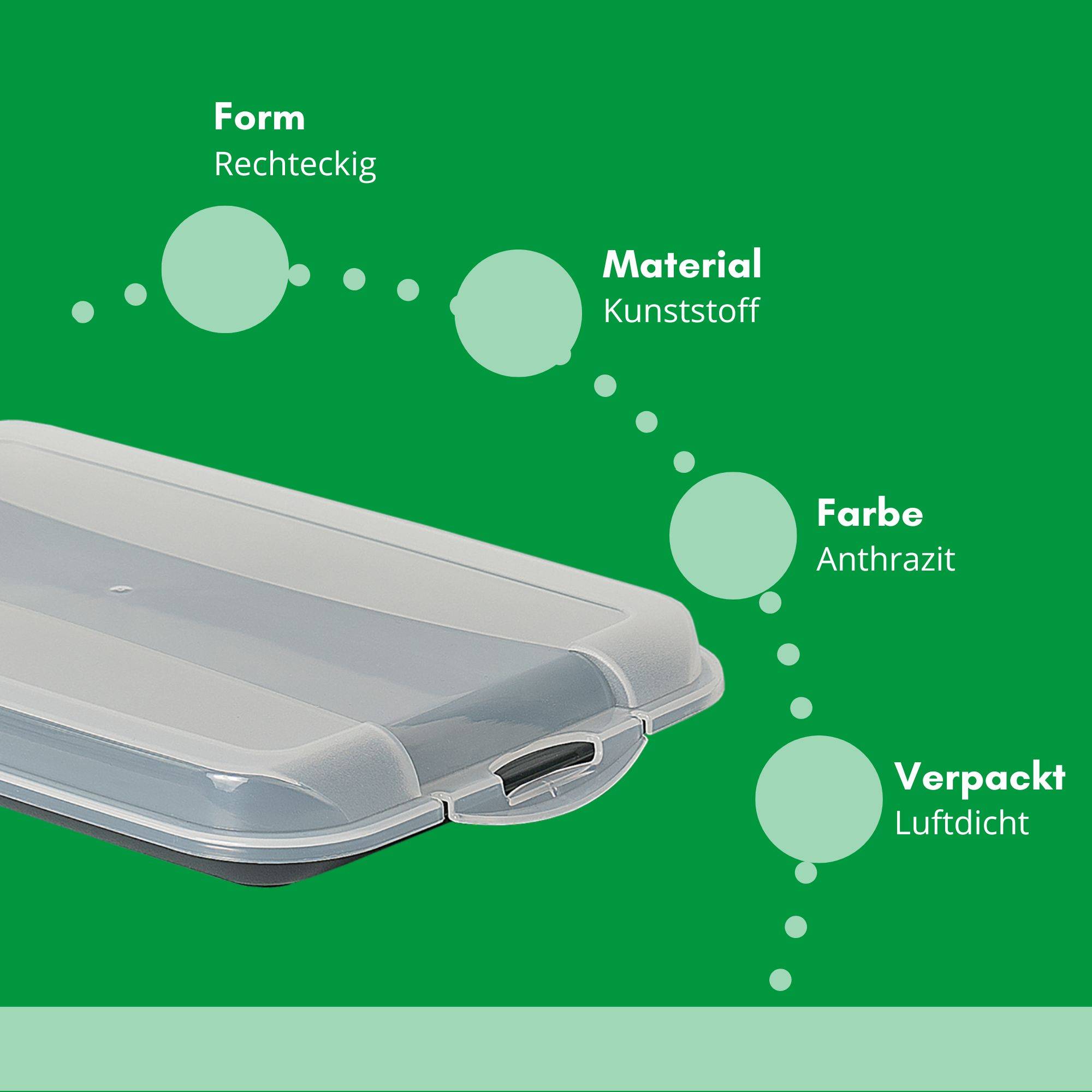Novaliv 2er-Set Anthrazit Premium Aufschnittbox mit Transparentem Deckel, Frischhaltedosen für Wurst & Käse Maße 25x17x3 cm Kühlschrank Organizer