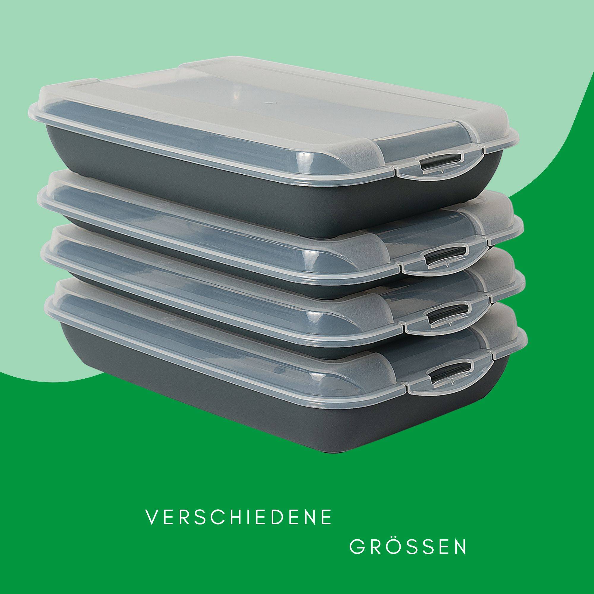 Novaliv 6er-Set Anthrazit Premium Aufschnittbox mit Transparentem Deckel, Frischhaltedosen für Wurst & Käse Maße 25x17x3 cm Kühlschrank Organizer