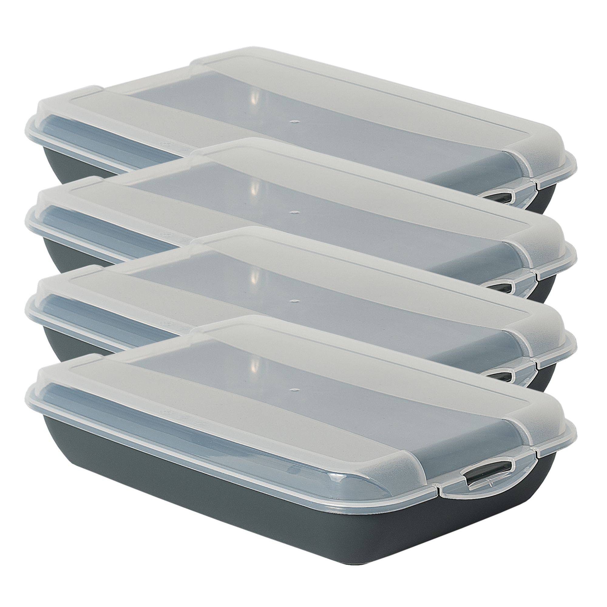 Novaliv 4er-Set Anthrazit Premium Aufschnittbox mit Transparentem Deckel, Frischhaltedosen für Wurst & Käse Maße 25x17x5 cm Kühlschrank Organizer