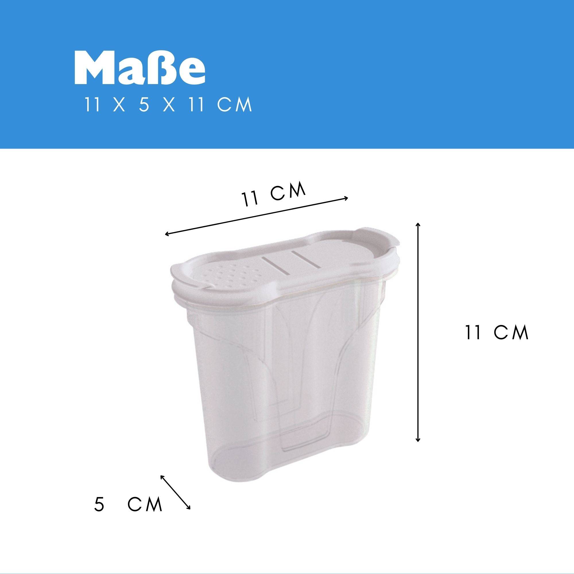 Novaliv Salzstreuer 3er SET Salz Vorratsdose zum Streuen 300 ml Maße (LxBxH): 11 x 5 x 11 cm Dosen für Gewürze mit Deckel Salz und Pfefferstreuer