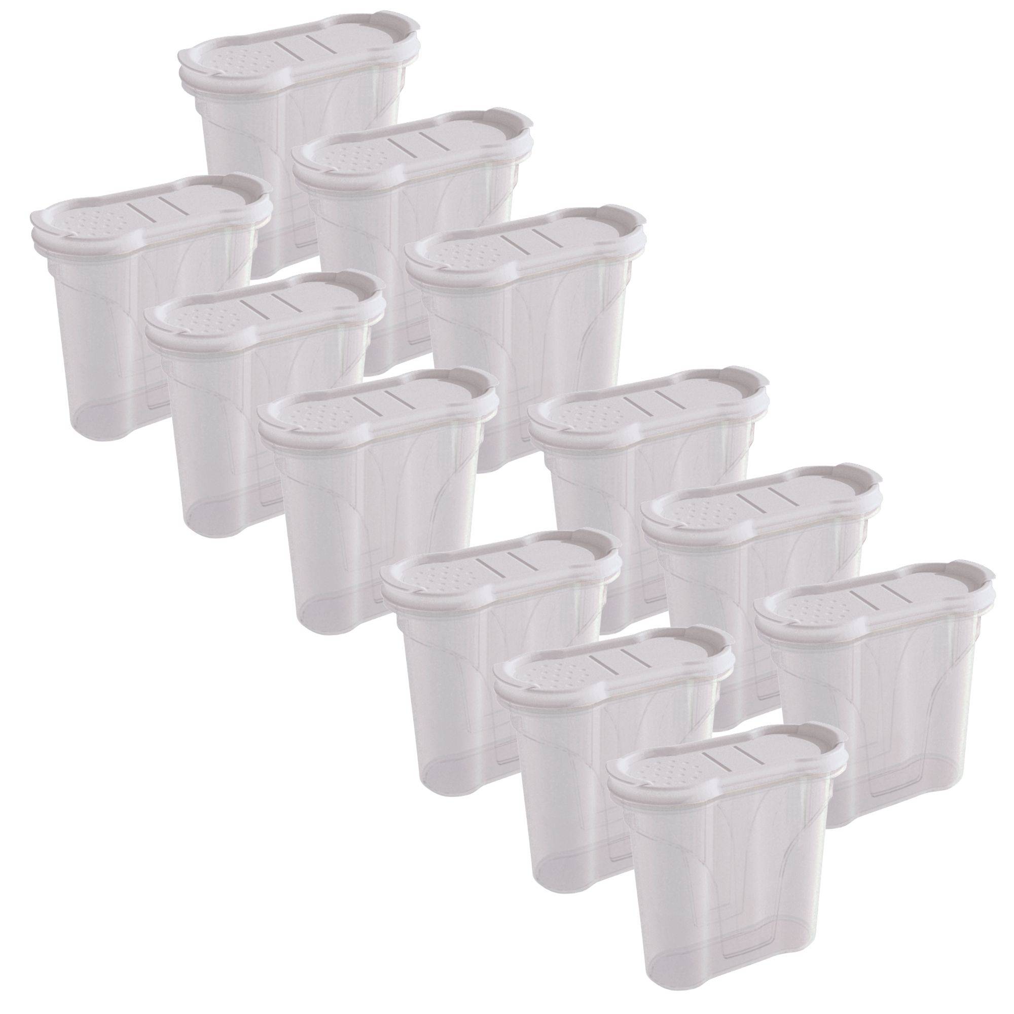 Novaliv Salzstreuer 12er SET Salz Vorratsdose zum Streuen 300 ml Maße (LxBxH): 11 x 5 x 11 cm Dosen für Gewürze mit Deckel Salz und Pfefferstreuer