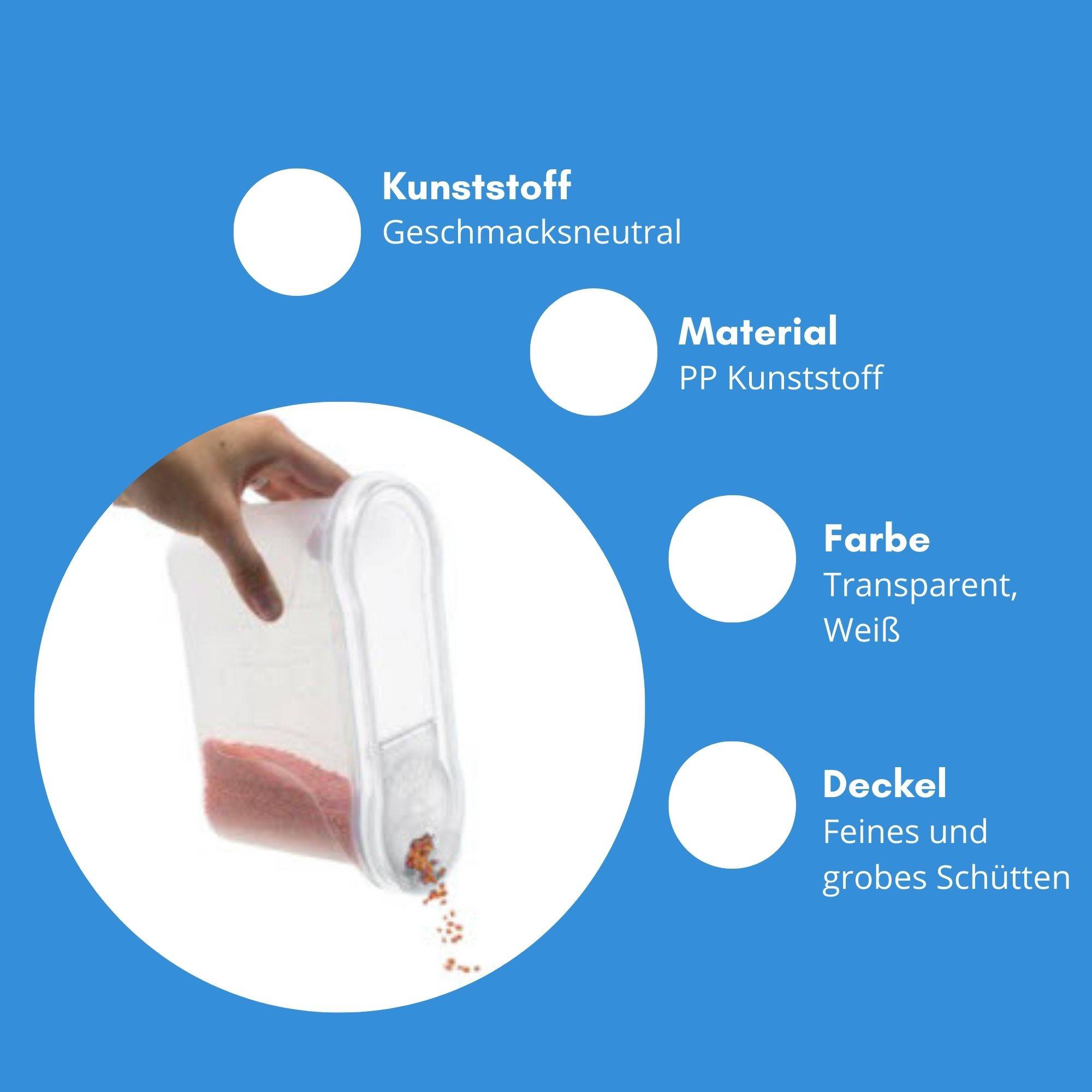 Novaliv Schüttdosen 2er SET Vorratsdose zum Streuen 1,3 Liter - Maße (LxBxH): 22 x 13 x 8,5 cm - Dose mit Deckel 1l für Müsli Mehl Zucker Dosen K