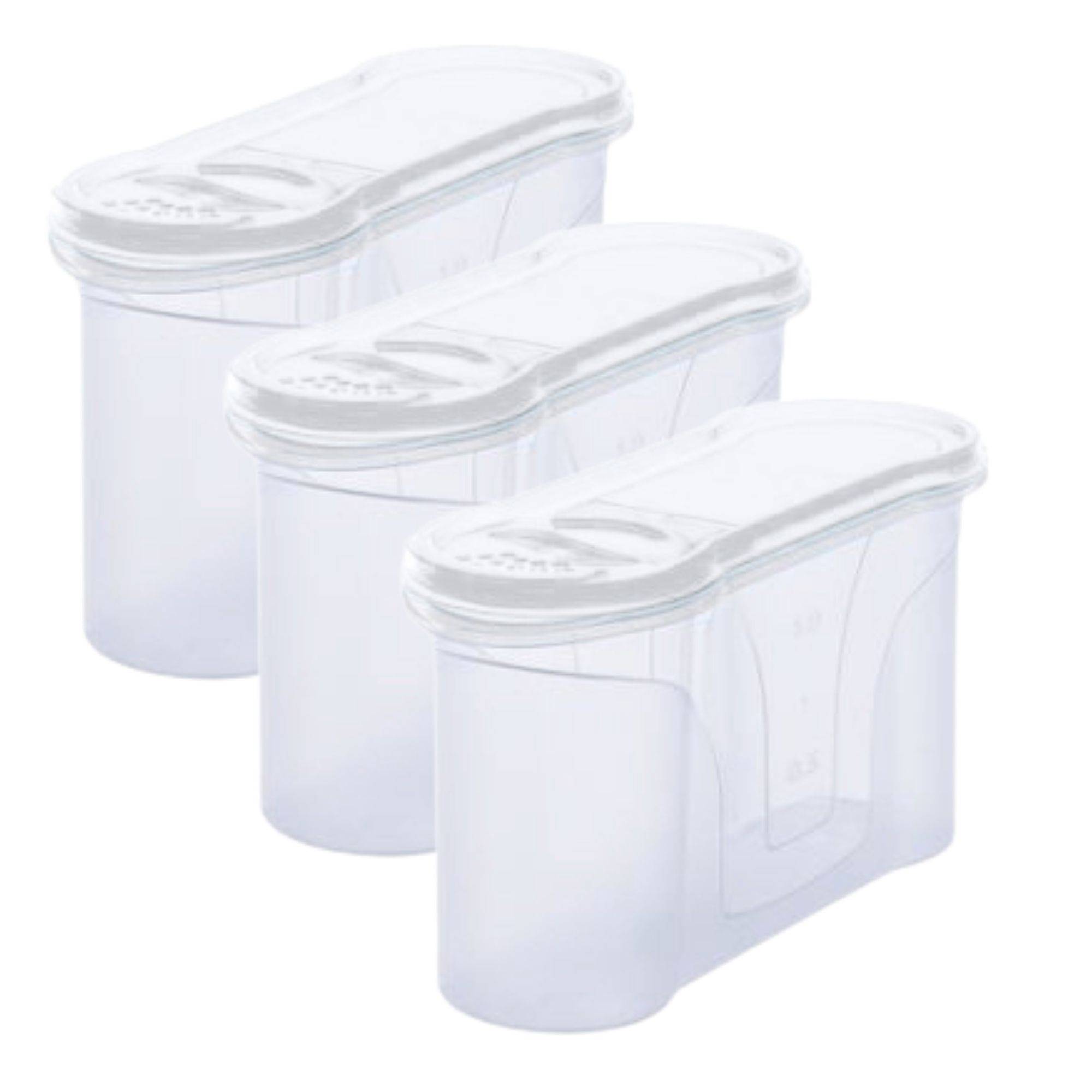 Novaliv Schüttdosen 3er SET Vorratsdose zum Streuen 1,3 Liter - Maße (LxBxH): 22 x 13 x 8,5 cm - Dose mit Deckel 1l für Müsli Mehl Zucker Dosen K
