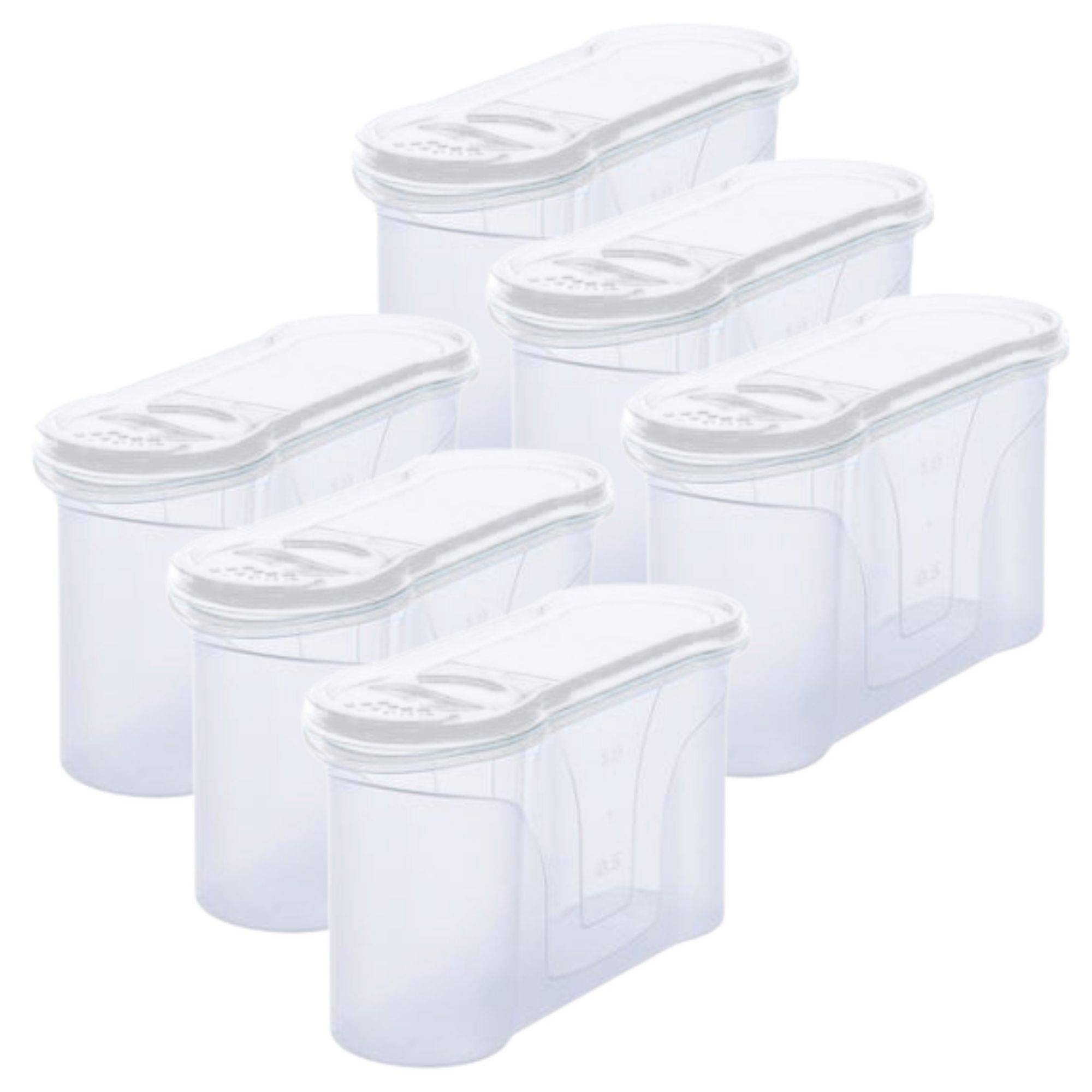 Novaliv Schüttdosen 6er SET Vorratsdose zum Streuen 1,3 Liter - Maße (LxBxH): 22 x 13 x 8,5 cm - Dose mit Deckel 1l für Müsli Mehl Zucker Dosen K