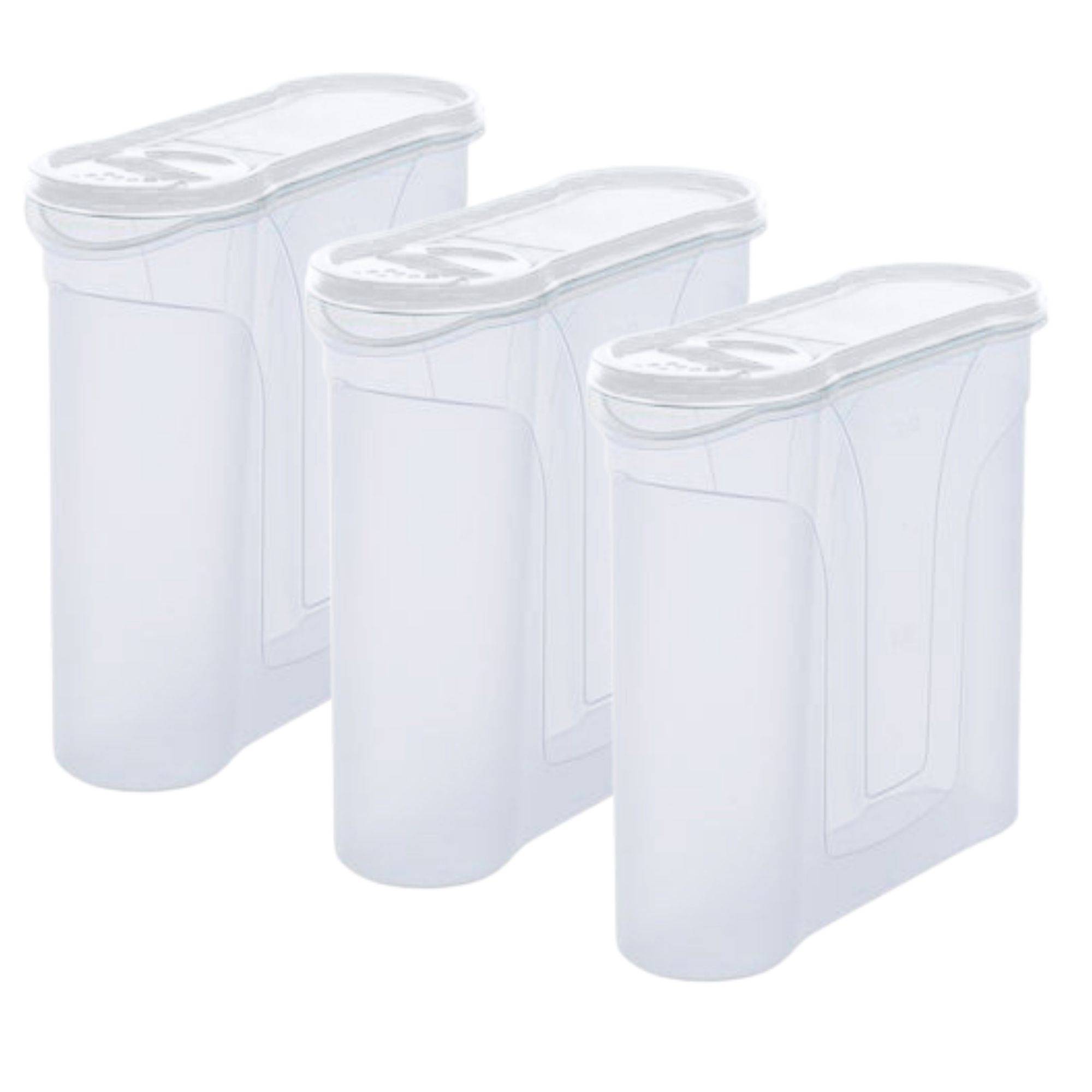 Novaliv Schüttdosen 3er SET Vorratsdose zum Streuen 4 Liter - Maße (LxBxH): 25,5 x 25,5 x 10 cm - Dose mit Deckel 4l für Müsli Mehl Zucker Dosen