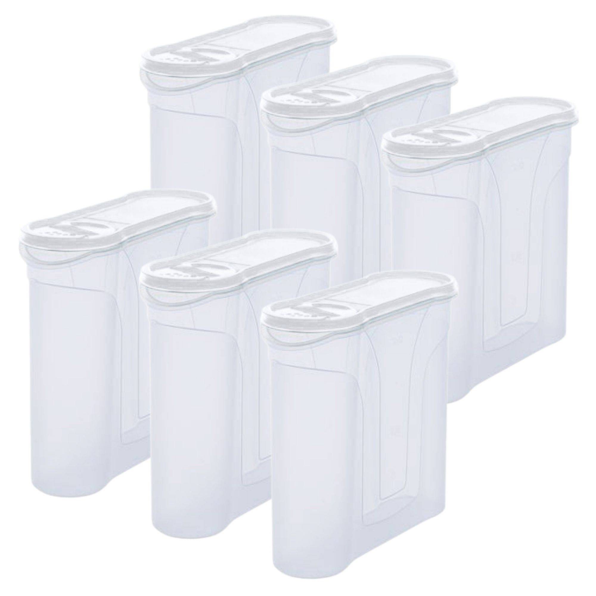 Novaliv Schüttdosen 6er SET Vorratsdose zum Streuen 4 Liter - Maße (LxBxH): 25,5 x 25,5 x 10 cm - Dose mit Deckel 4l für Müsli Mehl Zucker Dosen