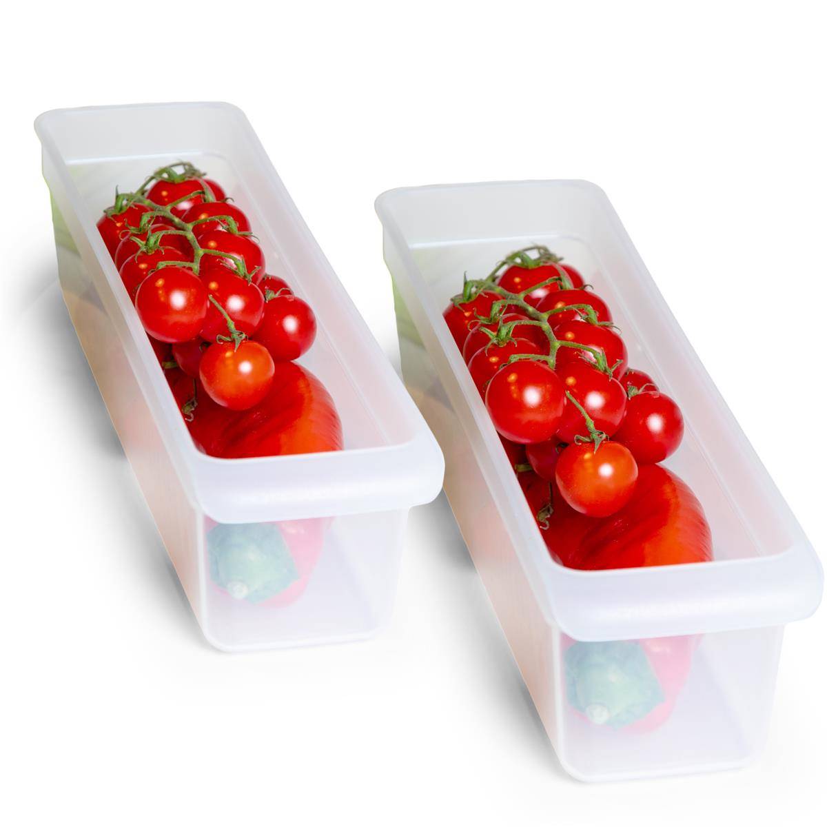 Novaliv 2x Kühlschrank Organizer 30,5 x 7,5 x 8 cm BPA-frei Küchenordnung Made in Germany Ordnung Kühlschrank Lebensmittelecht Aufbewahrung für Ha