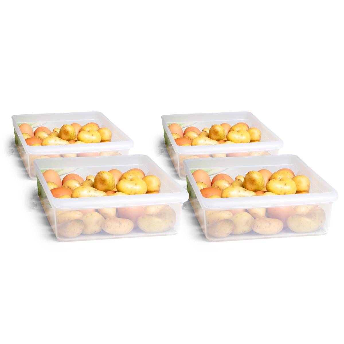 Novaliv 4x Kühlschrank Organizer 30,5 x 7,5 x 22 cm BPA-frei Küchenordnung Made in Germany vorratskammer organizer Lebensmittelecht Aufbewahrung fü