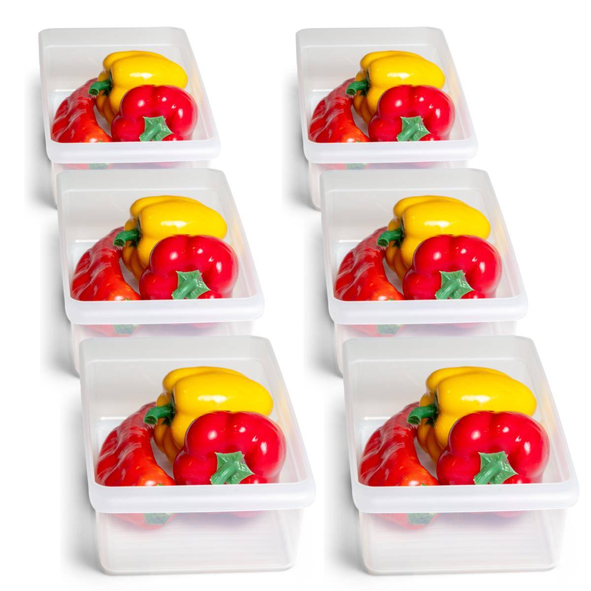 Novaliv 6x Kühlschrank Organizer 30,5 x 7,5 x 16 cm BPA-frei Ordnung Made in Germany Leicht Reinigen Lebensmittelecht Aufbewahrung für Küche Hausha