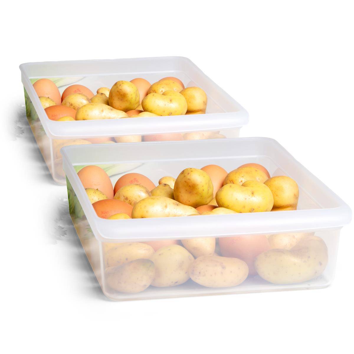 Novaliv 2x Kühlschrank Organizer 30,5 x 7,5 x 22 cm BPA-frei Küchenordnung Made in Germany Organizer durchsichtig Lebensmittelecht Aufbewahrung für