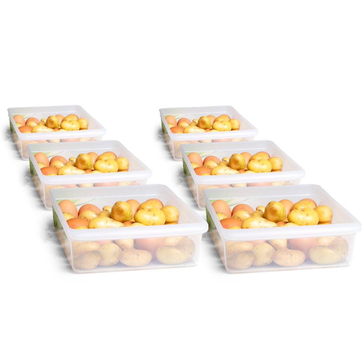 Novaliv 6x Kühlschrank Organizer 30,5 x 7,5 x 22 cm BPA-frei Küchenordnung Made in Germany Kühlschrank Behälter Lebensmittelecht Aufbewahrung für