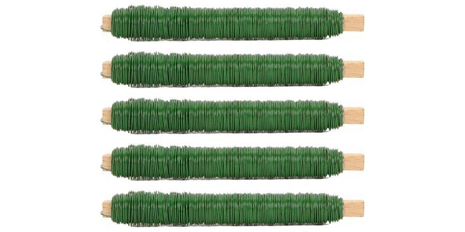 Novatool 5x Wickeldraht I grün I 0,65 mm I Draht I Basteldraht Gartendraht Blumendraht Bindedraht Biegedraht Pflanzendraht rostfrei Dekoband