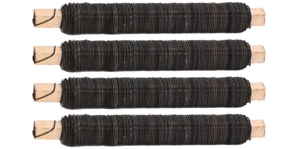 Novatool 4x Wickeldraht I geglüht I 0,65 mm I Draht I Basteldraht Metalldraht Blumendraht Bindedraht Biegedraht Pflanzendraht rostfrei Dekoband