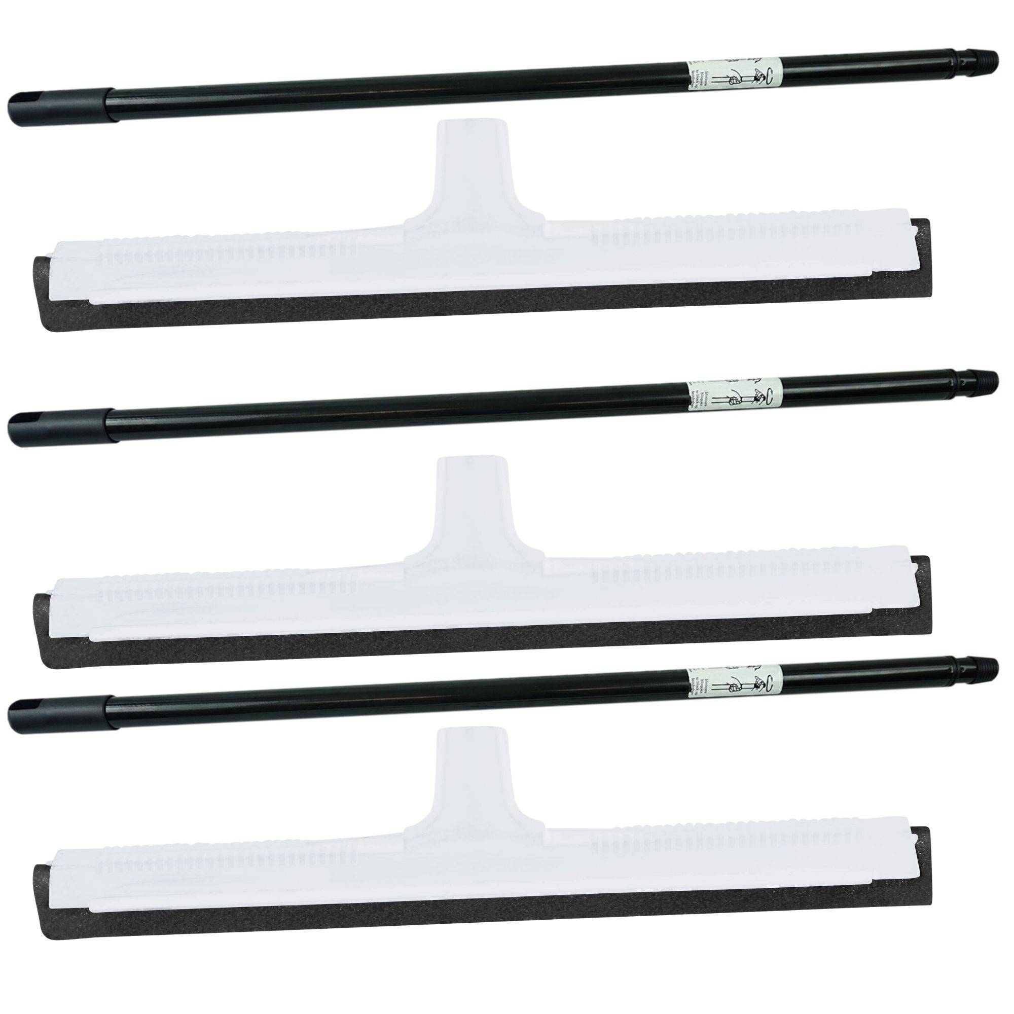 Novaliv 3x Badabzieher mit Stiel Dusche Kunststoff 43cm I Badabzieher Dusche XXL breit Fliesen I Wasser Abzieher Schieber für Boden Wasserabzieher