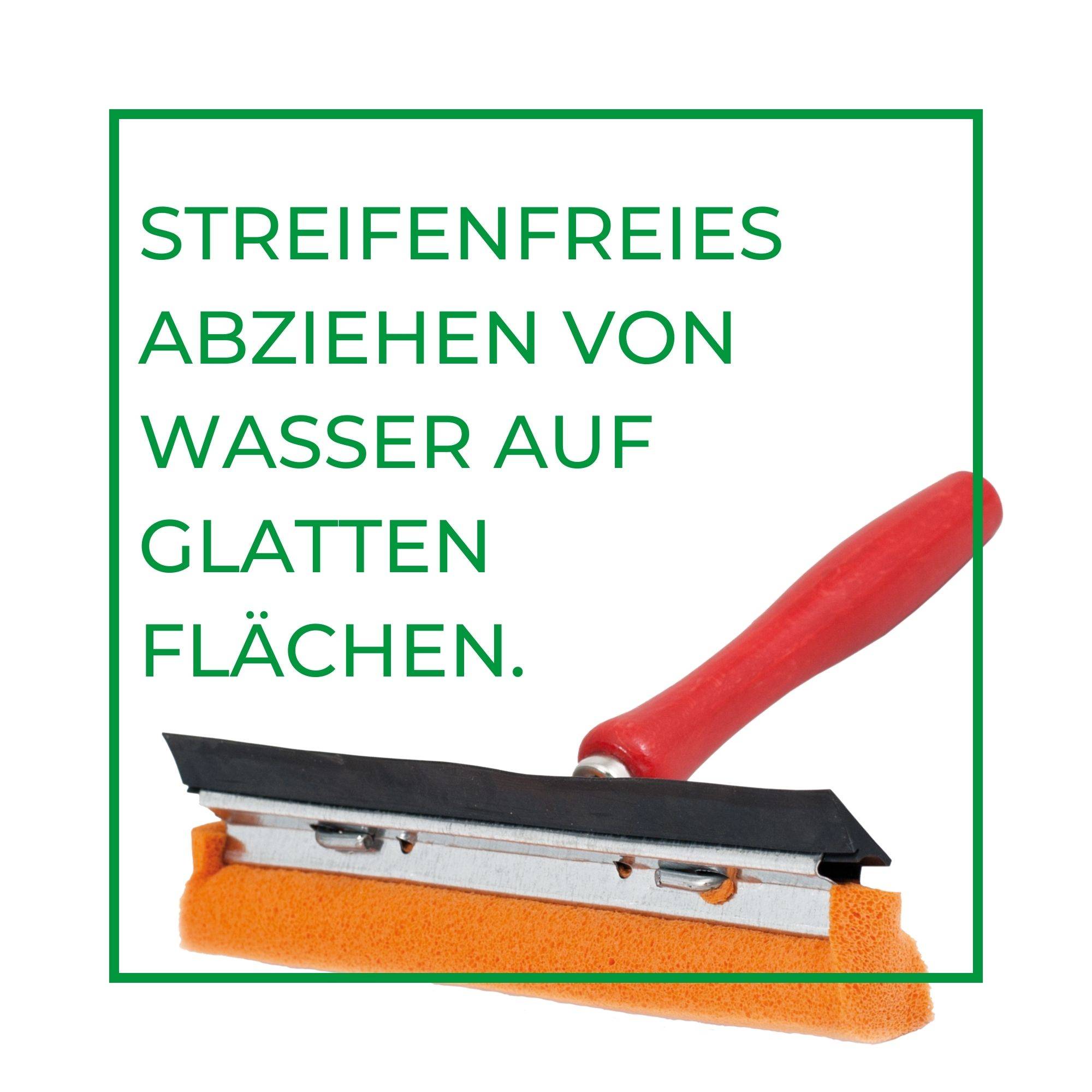 Novaliv Scheibenabzieher Auto 21 cm Holzgriff 16 cm mit Abziehlippe und Gummischwamm Auto Abzieher Autoscheibe Scheibenputzer Wischschwamm