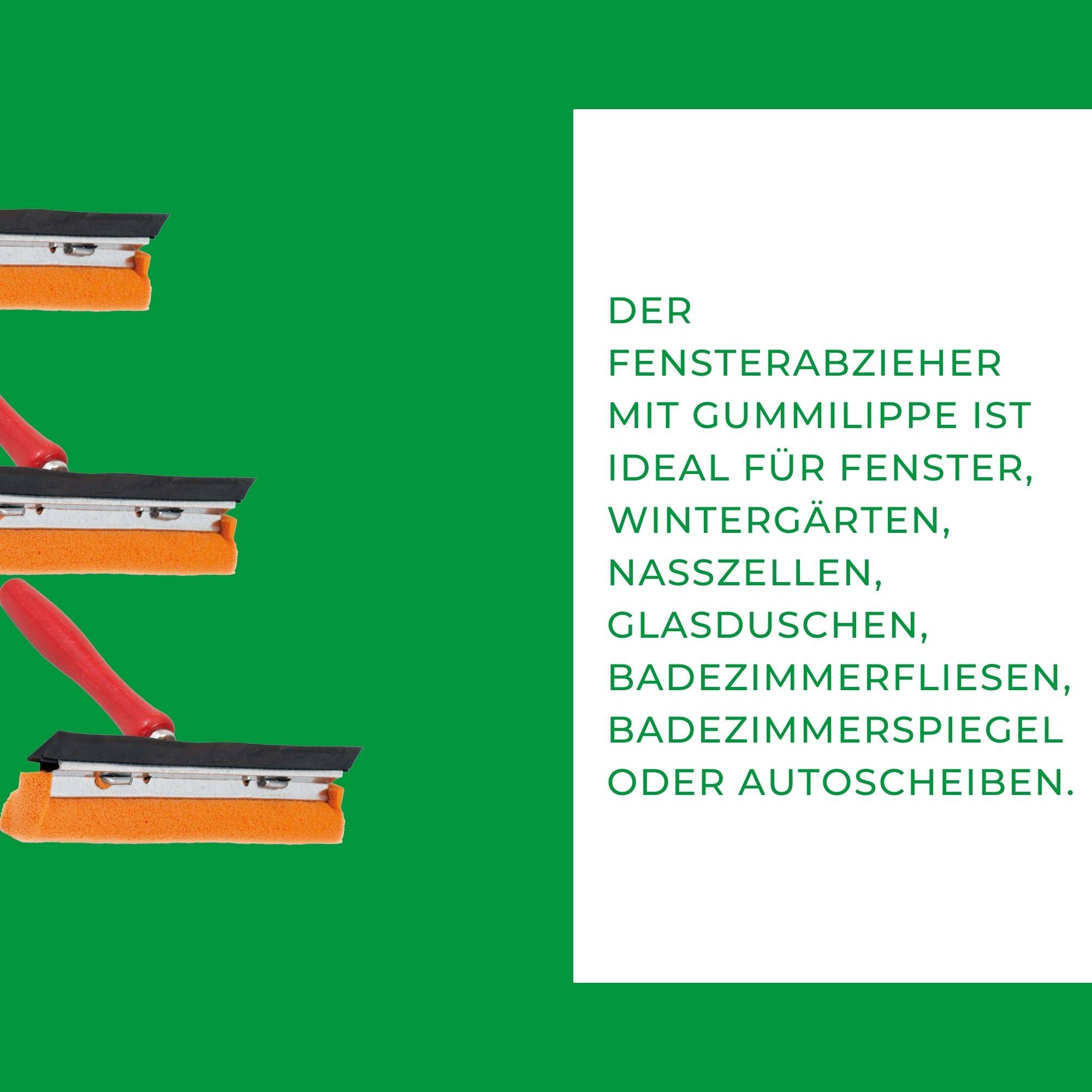 Novaliv Scheibenabzieher Auto 21 cm Holzgriff 16 cm mit Abziehlippe und Gummischwamm Auto Abzieher Autoscheibe Scheibenputzer Wischschwamm