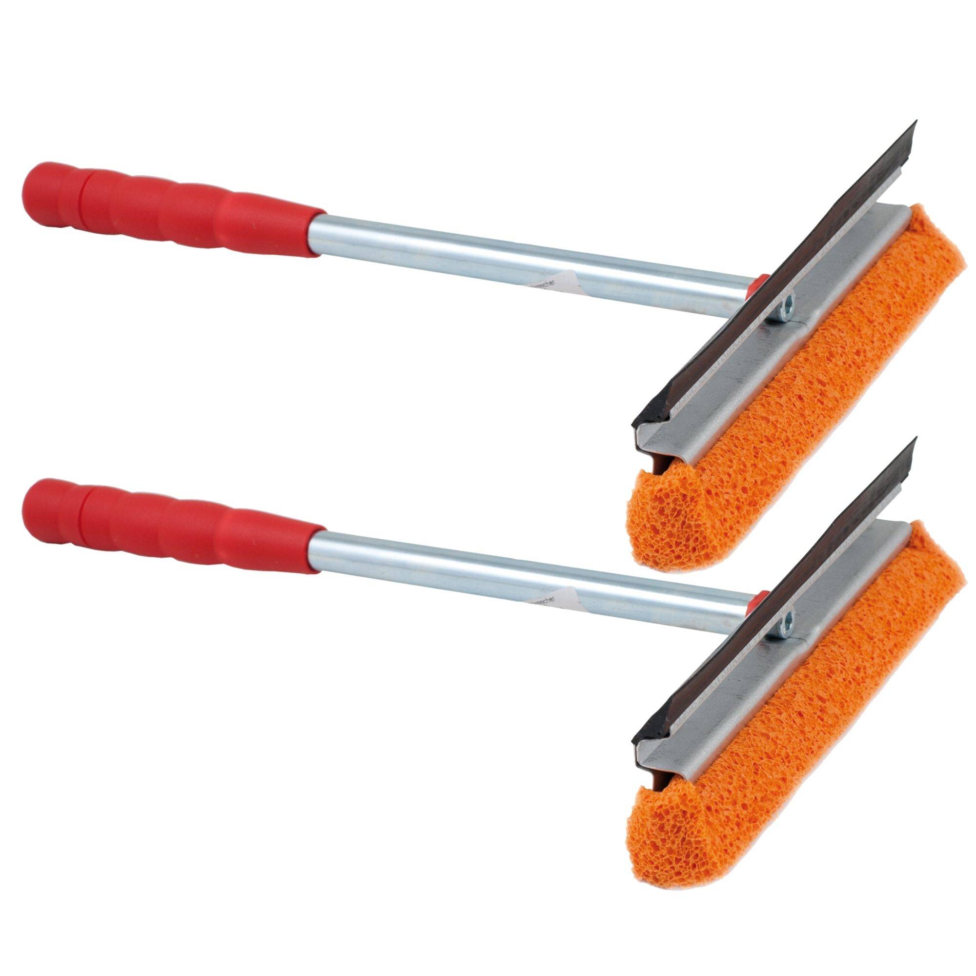 Novaliv 2x Scheibenabzieher Auto 21 cm mit Metall-Kunststoffgriff 31 cm mit Abziehlippe und Gummischwamm Auto Abzieher Autoscheibe Scheibenputzer