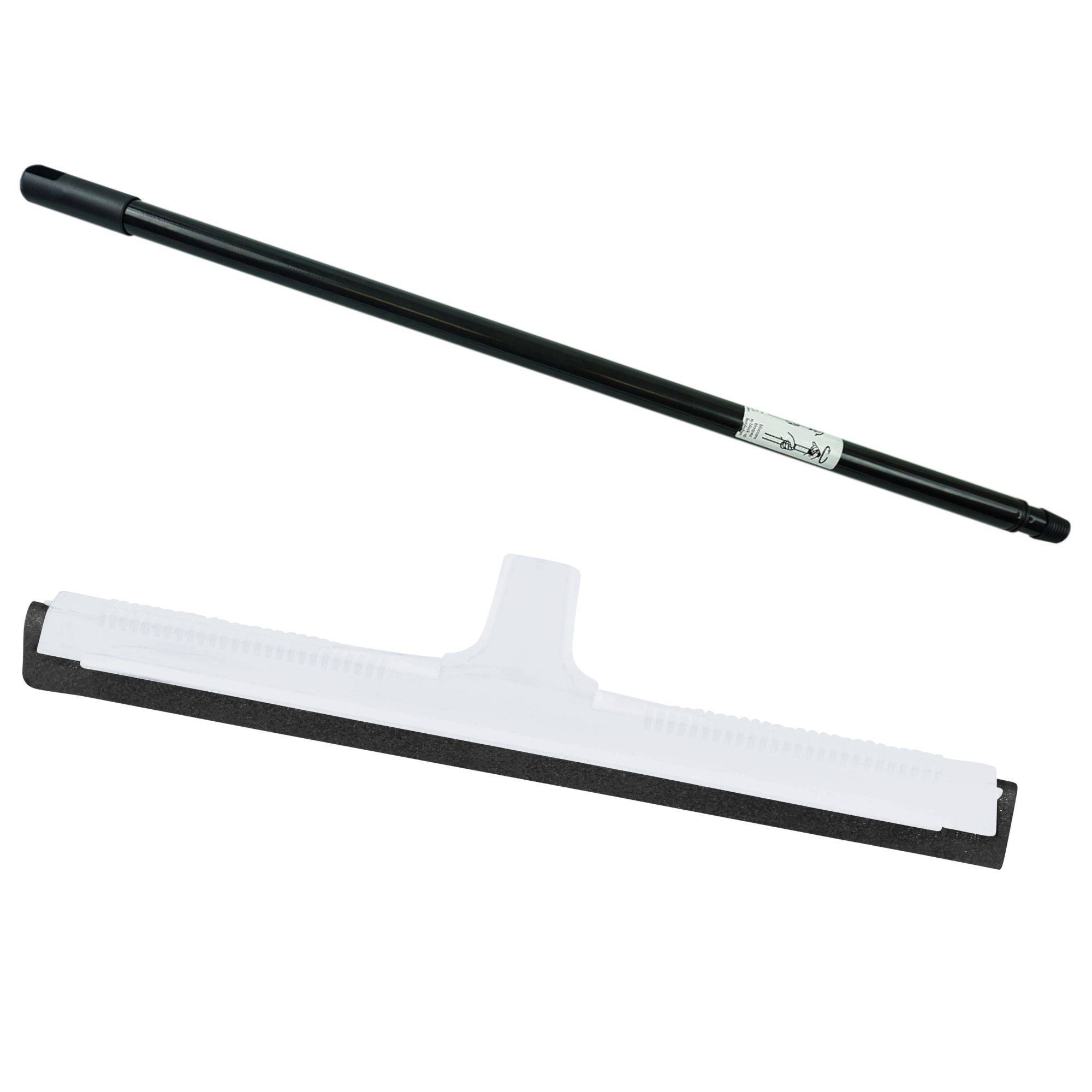 Novaliv Wasserschieber Bodenabzieher Kunststoff 43cm mit Teleskop I Duschabzieher Abzieher Dusche Boden Abzieher Fenster Profi I Wasser Abzieher