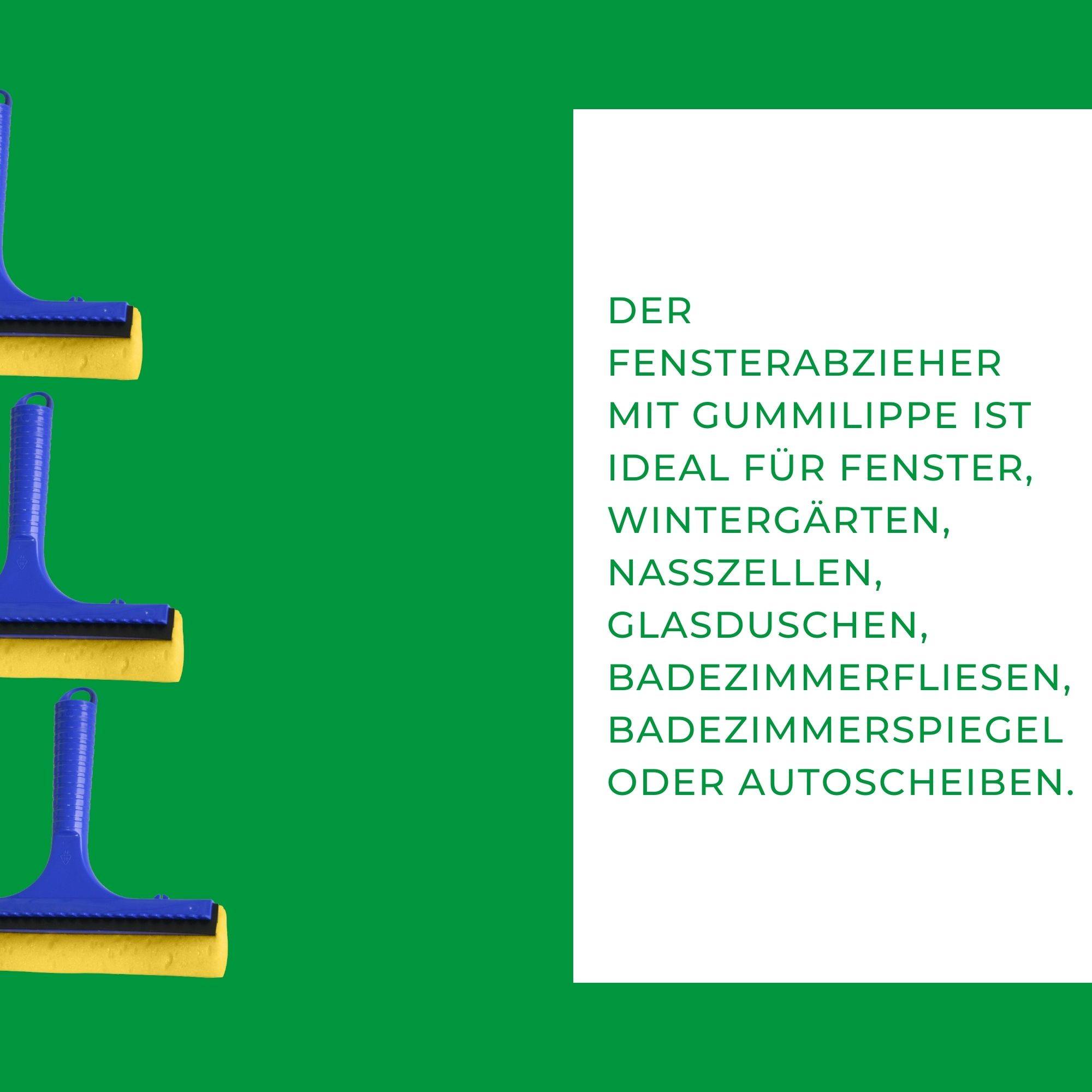 Novaliv 2x Scheibenabzieher Auto 20 cm Blau Kunststoff mit Abziehlippe und Gummischwamm Auto Abzieher Autoscheibe Scheibenputzer Wischschwamm
