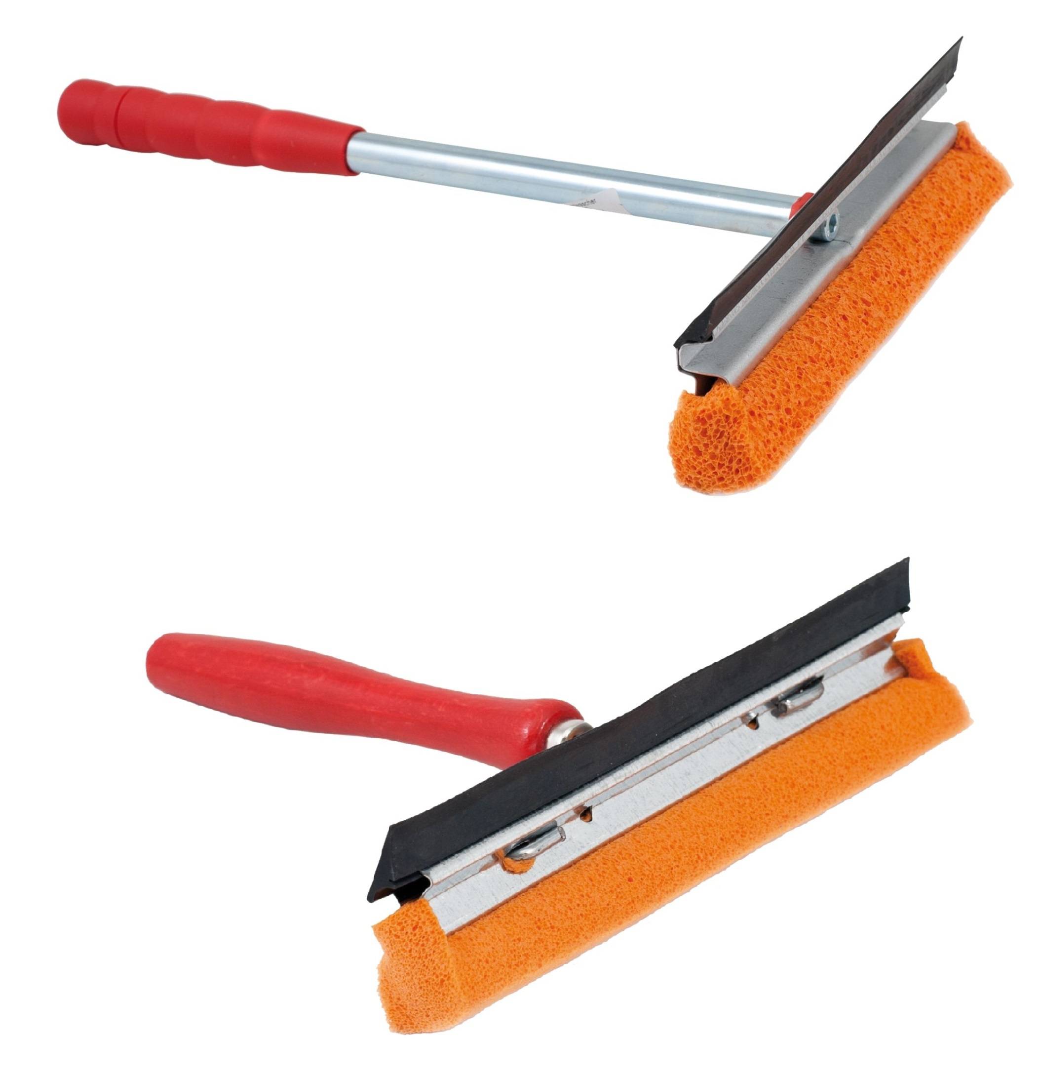 Novaliv Scheibenabzieher Auto 21 cm Holzgriff 16 cm + Metall-Kunststoffgriff 31 Abziehlippe und Gummischwamm Auto Abzieher Autoscheibe