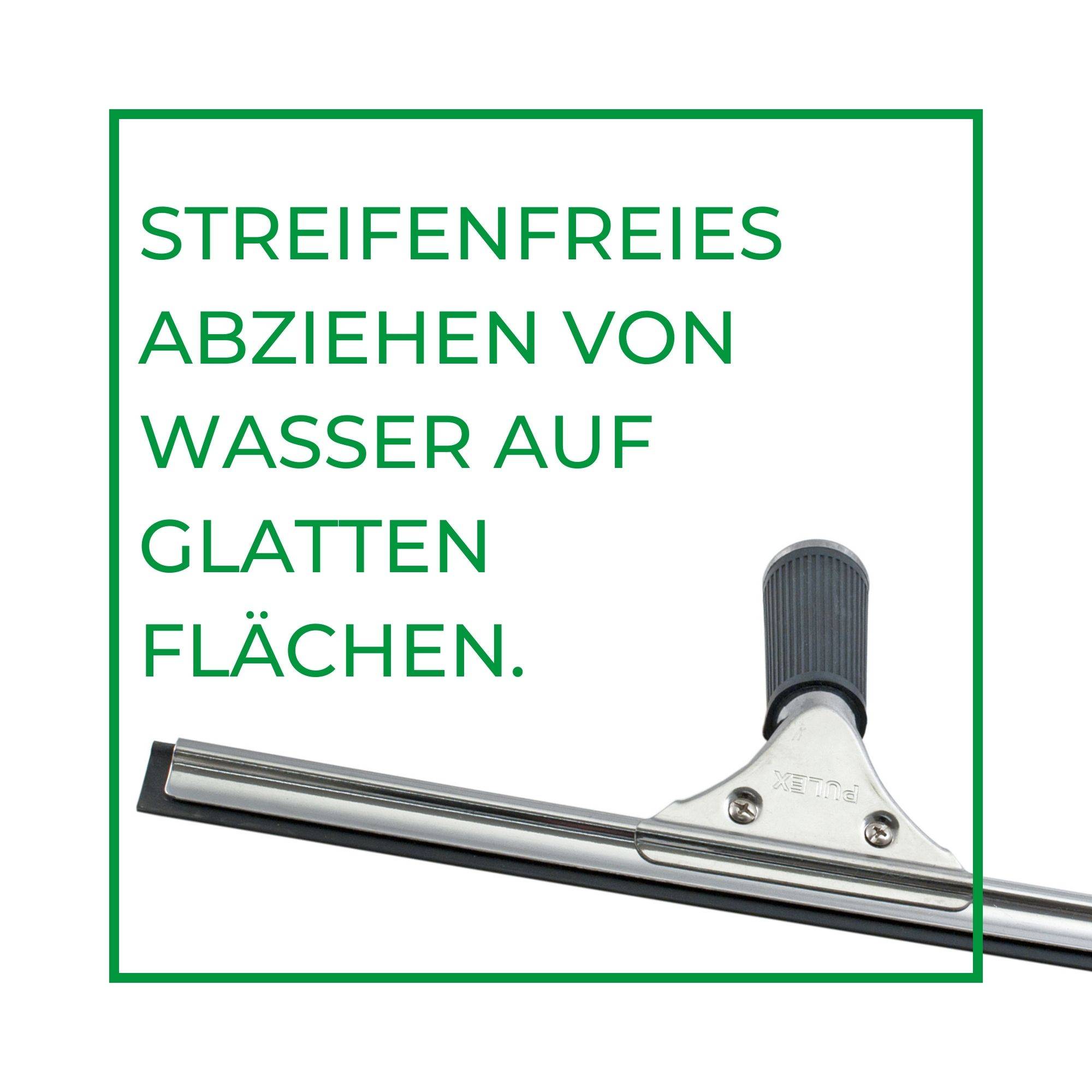 Novaliv Fensterabzieher Profi 35 cm + 2x Ersatzgummi für Fensterreiniger Edelstahl mit auswechselbaren Gummilippe Fensterlippe Fensterreinigung