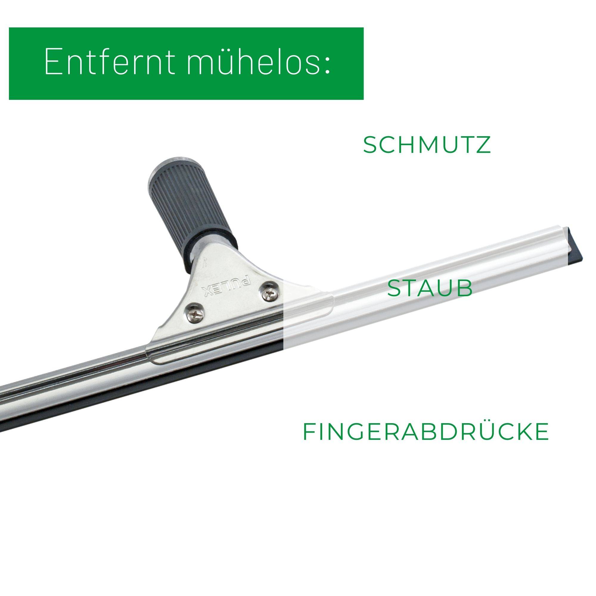 Novaliv Fensterabzieher Profi 25 cm + 2x Ersatzgummi für Fensterreiniger Edelstahl mit auswechselbaren Gummilippe Fensterlippe Fensterreinigung