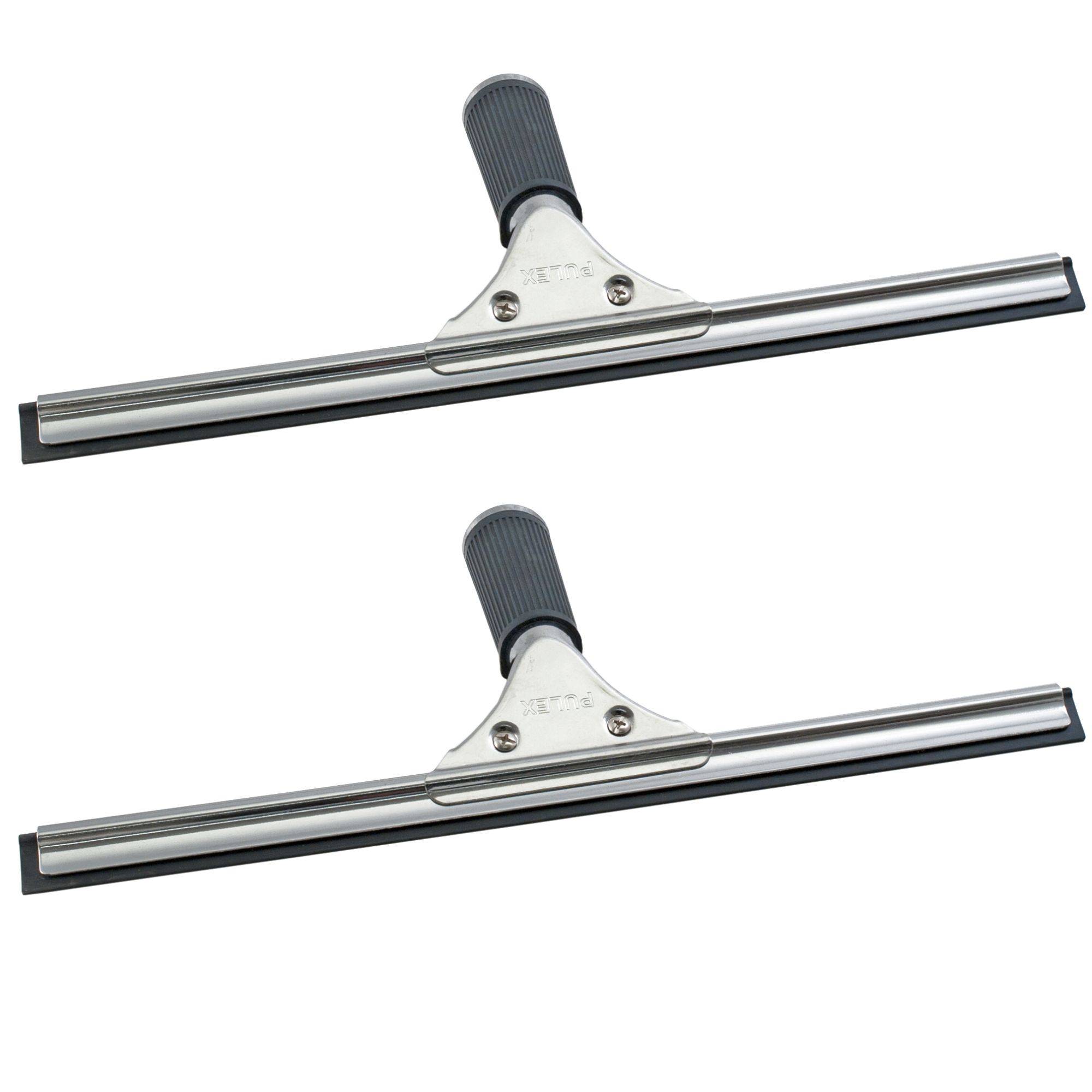 Novaliv 2x Fensterabzieher Profi 35 cm Fensterreiniger Edelstahl mit auswechselbaren Gummilippe Fensterlippe Fensterreinigung Abzieher Fenster