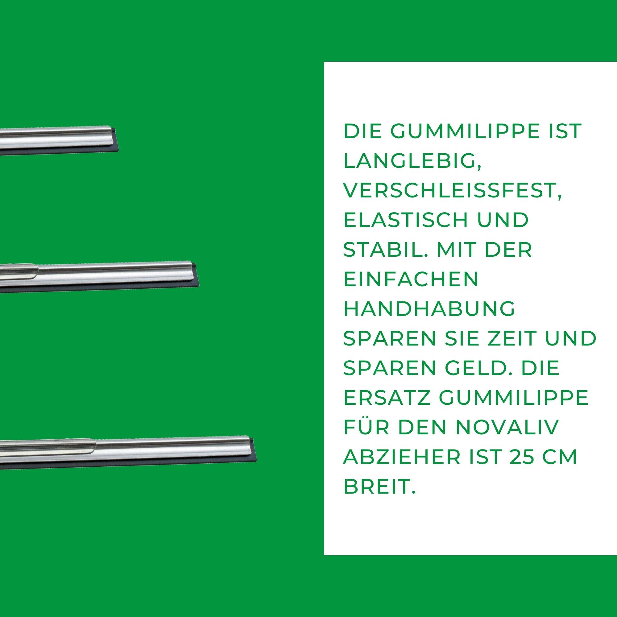 Novaliv Ersatz Wischergummi 25 cm Fensterabzieher Gummilippe Abzieher Abzuggummi für Fensterwischer Ersatzgummi Abziehlippe Abzieher Gummi