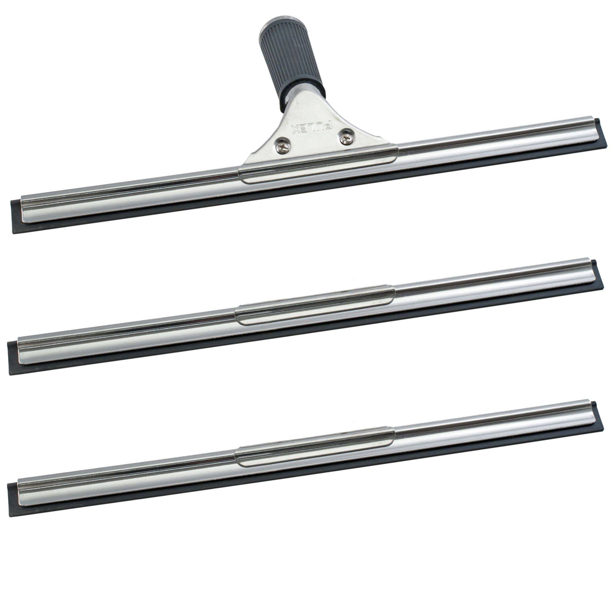 Novaliv Fensterabzieher Profi 45 cm + 2x Ersatzgummi für Fensterreiniger Edelstahl mit auswechselbaren Gummilippe Fensterlippe Fensterreinigung