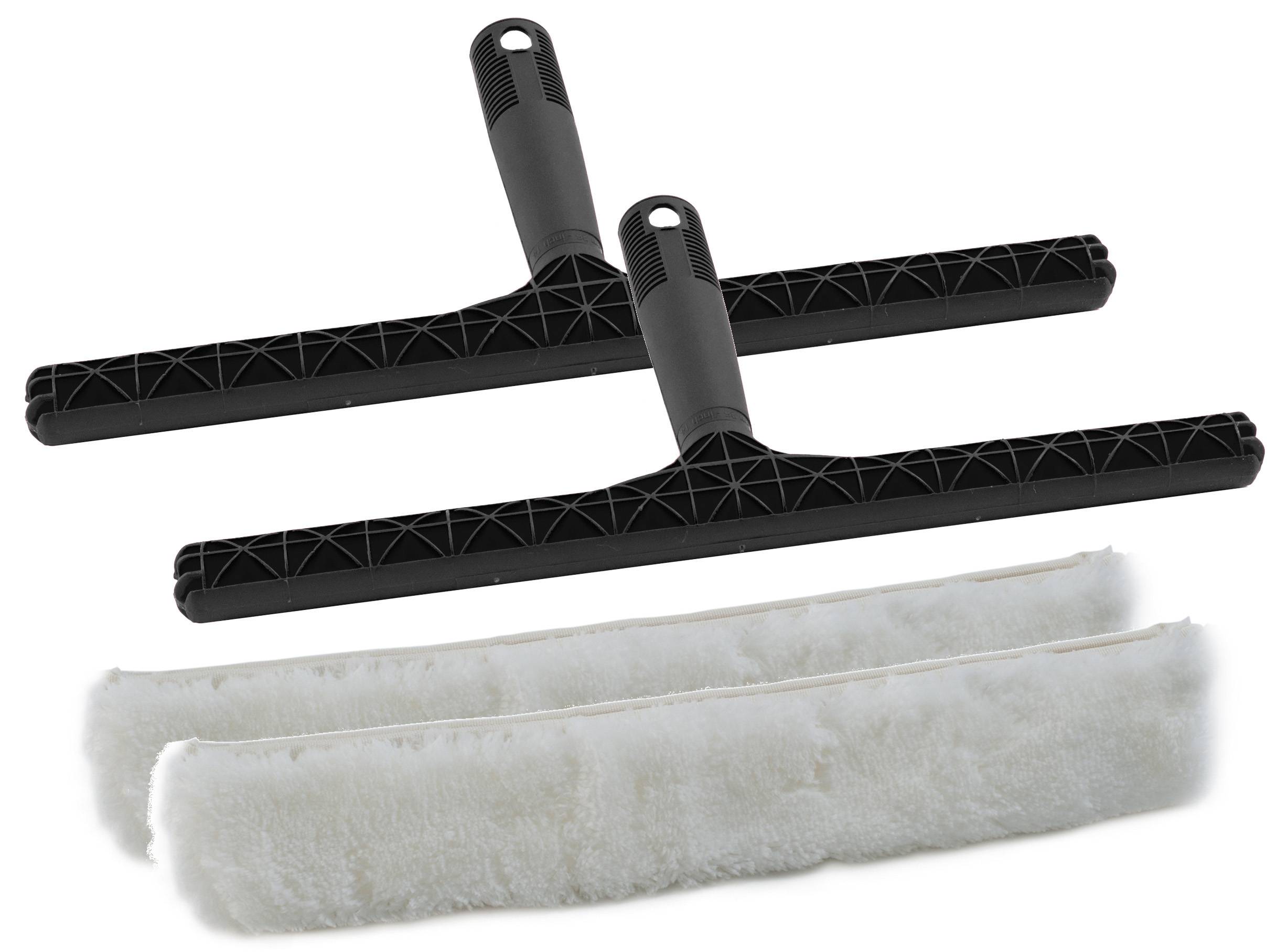 Novaliv 2x Fensterwischer 25 cm Einwascher aus Vlies Einschäumer zum Fensterputzen Fensterwischer Fensterreiniger Fenstereinwäscher Fensterreinigung