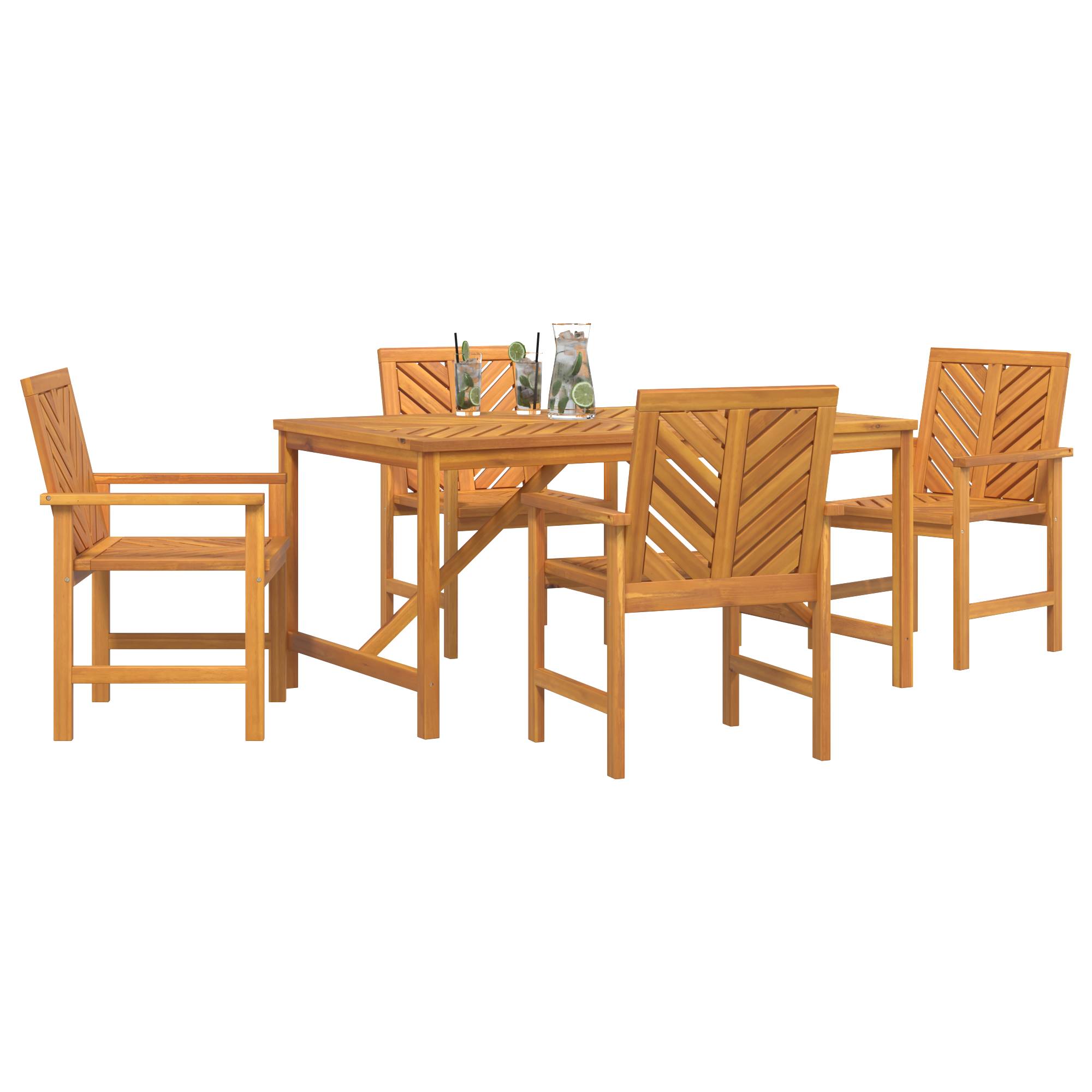 vidaXL 4-teiliges Garten Esstischset Massivholz Akazie