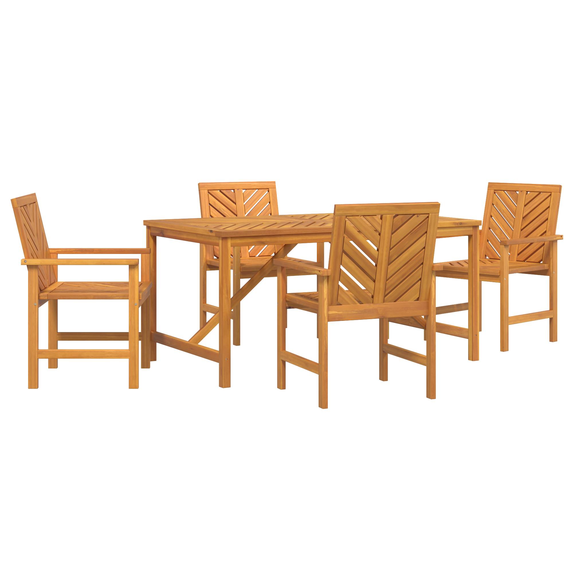 vidaXL 4-teiliges Garten Esstischset Massivholz Akazie