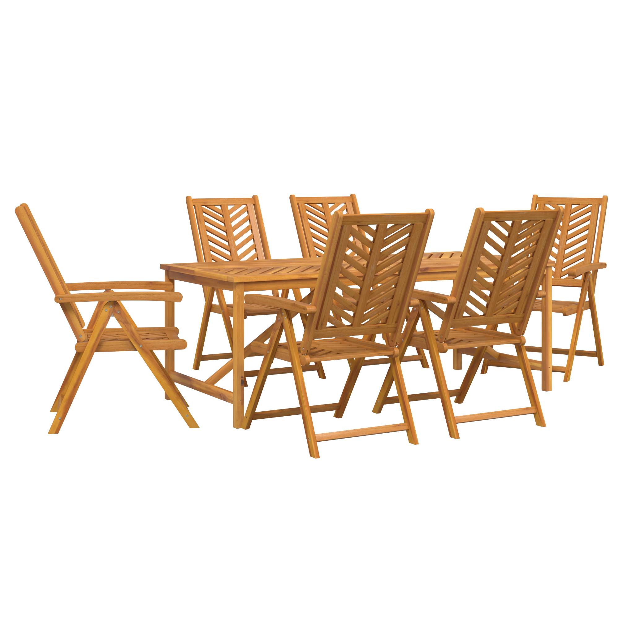 vidaXL 7-teilige Garten Essgruppe aus massivem Teakholz