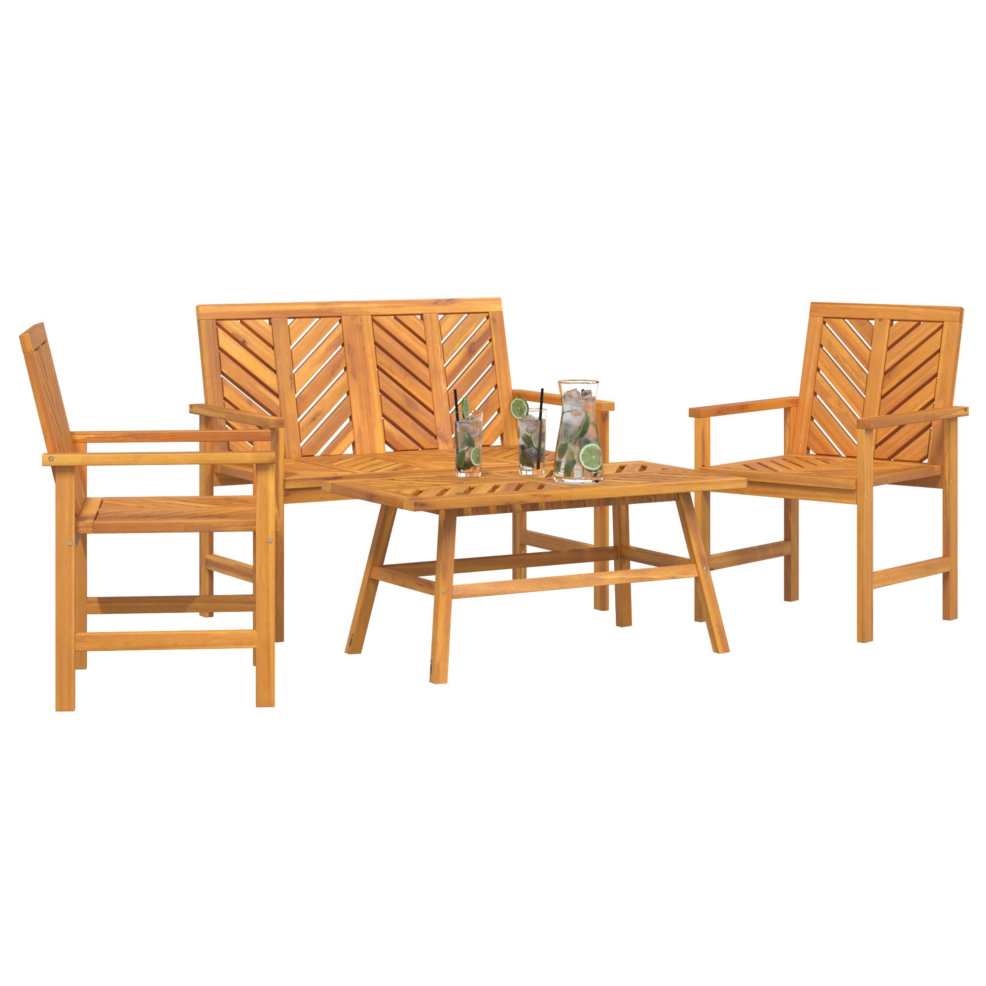 vidaXL 4-teilige Garten Lounge Set Massivholz Akazie