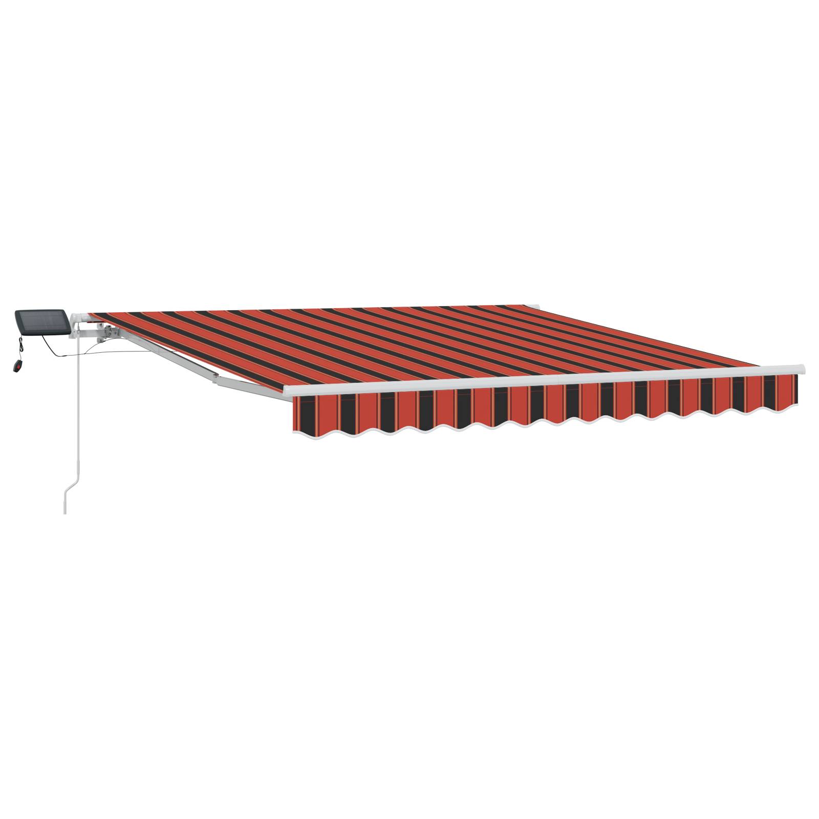 vidaXL manuelle einziehbare Markise mit LED Orange und Braun 300x250 cm