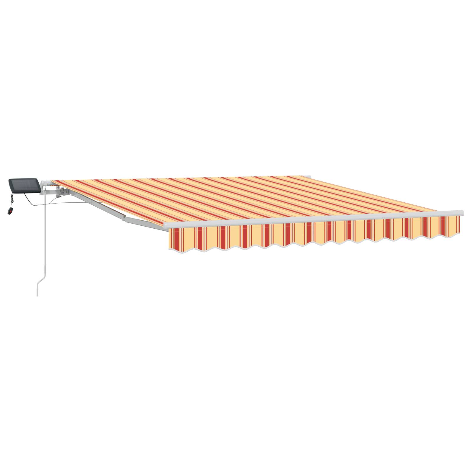 vidaXL Manuelle Einziehbare Markise mit LED Gelb und Orange 300x250 cm