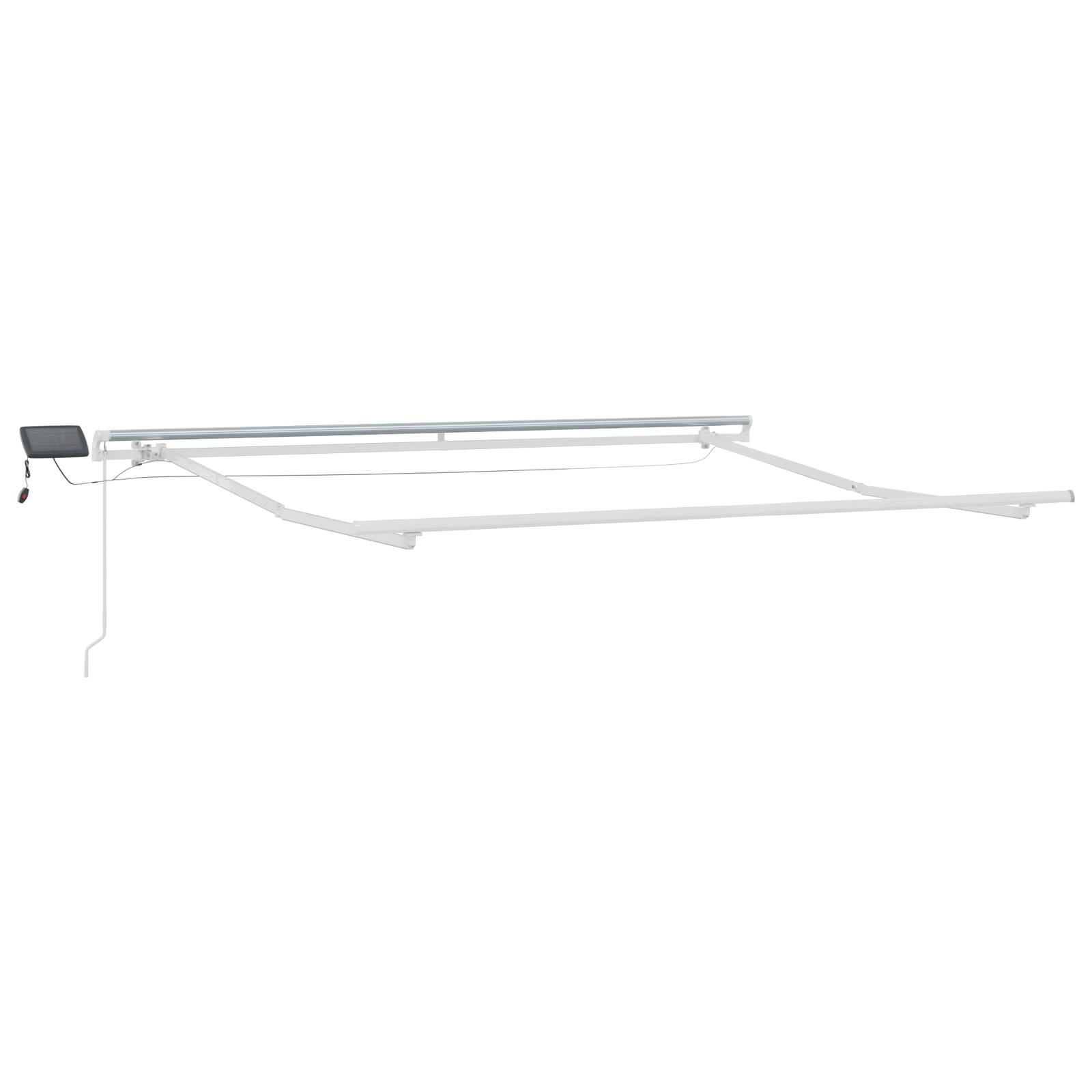 vidaXL Manuelle einziehbare Markise mit LED Licht Hellgrau 350x250 cm