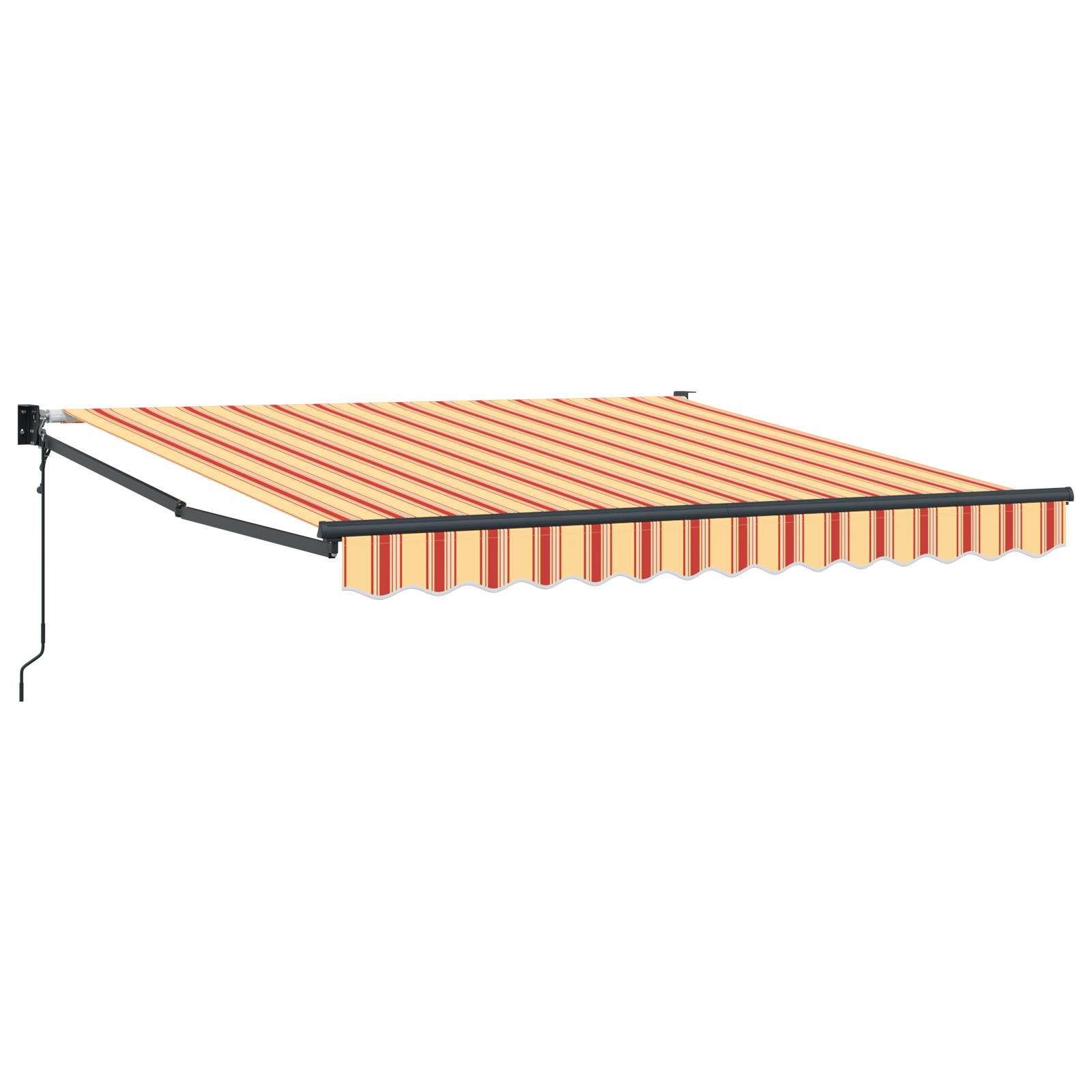 vidaXL Automatische Einziehbare Markise Beige und Rot Gestreift 300x250 cm