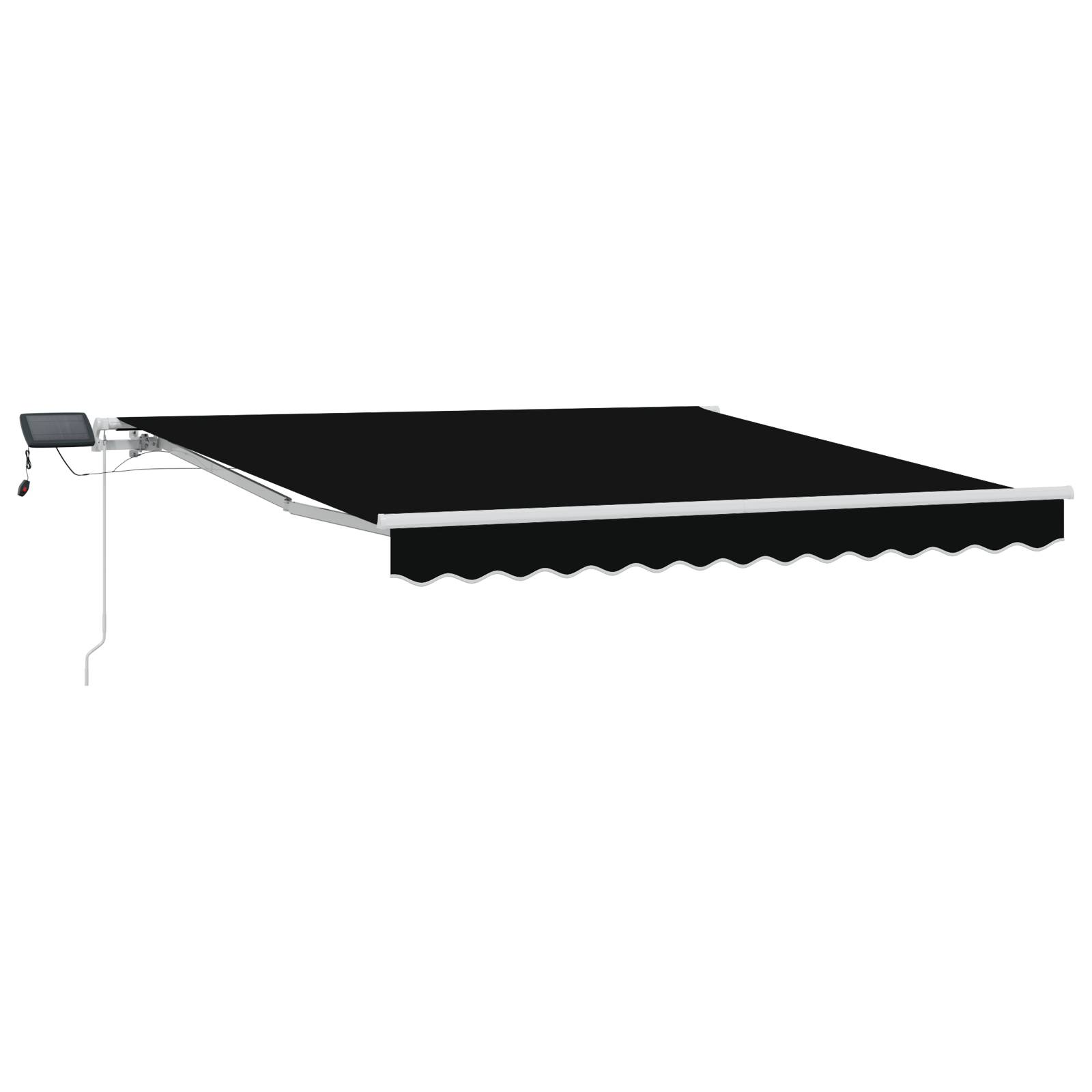 vidaXL Manuelle einziehbare Markise mit LED Schwarz 300x250 cm