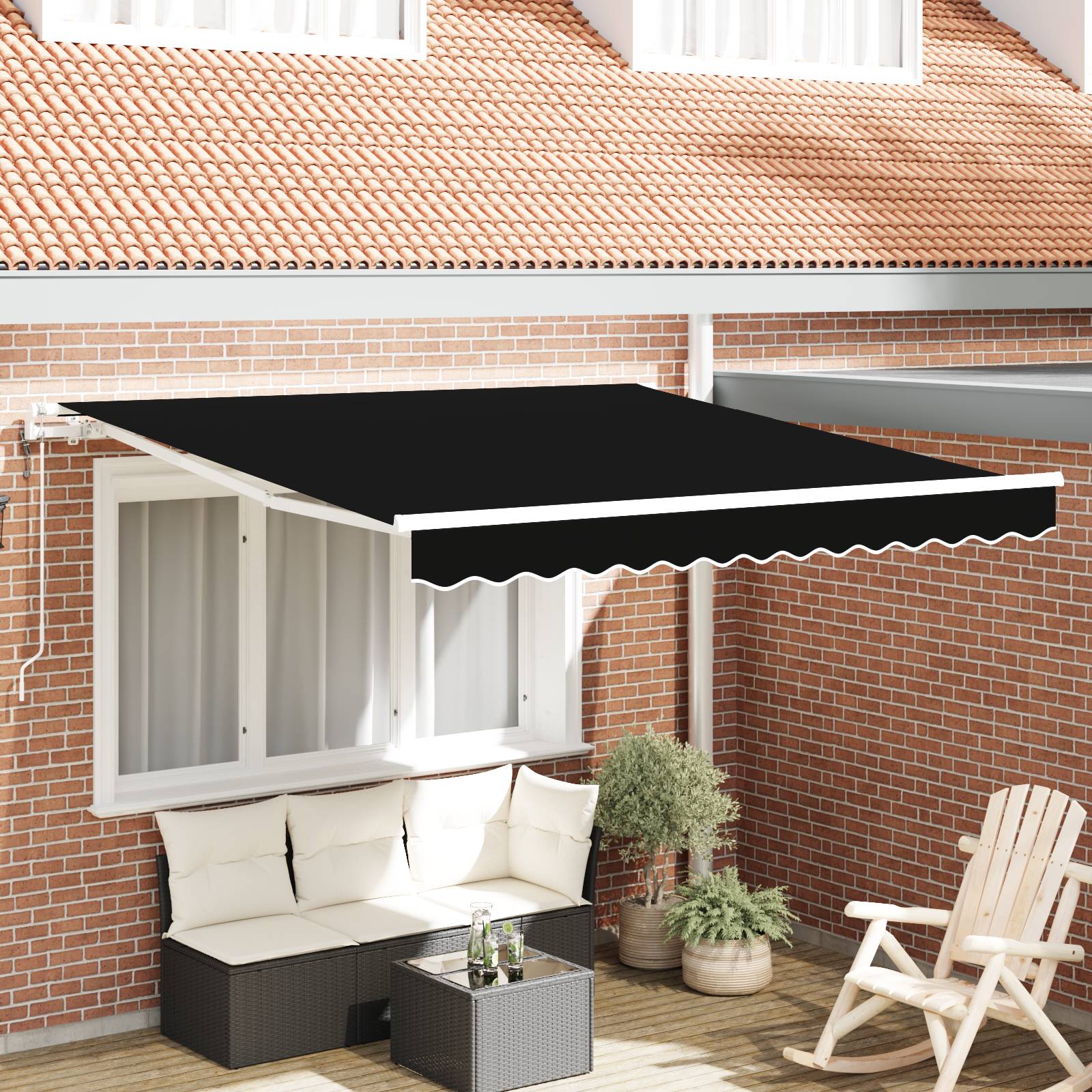 vidaXL Automatische Einziehbare Markise Schwarz 350x250 cm