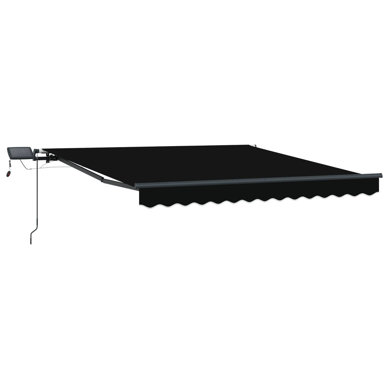 vidaXL manuelle einziehbare Markise mit LED Schwarz 350x250 cm