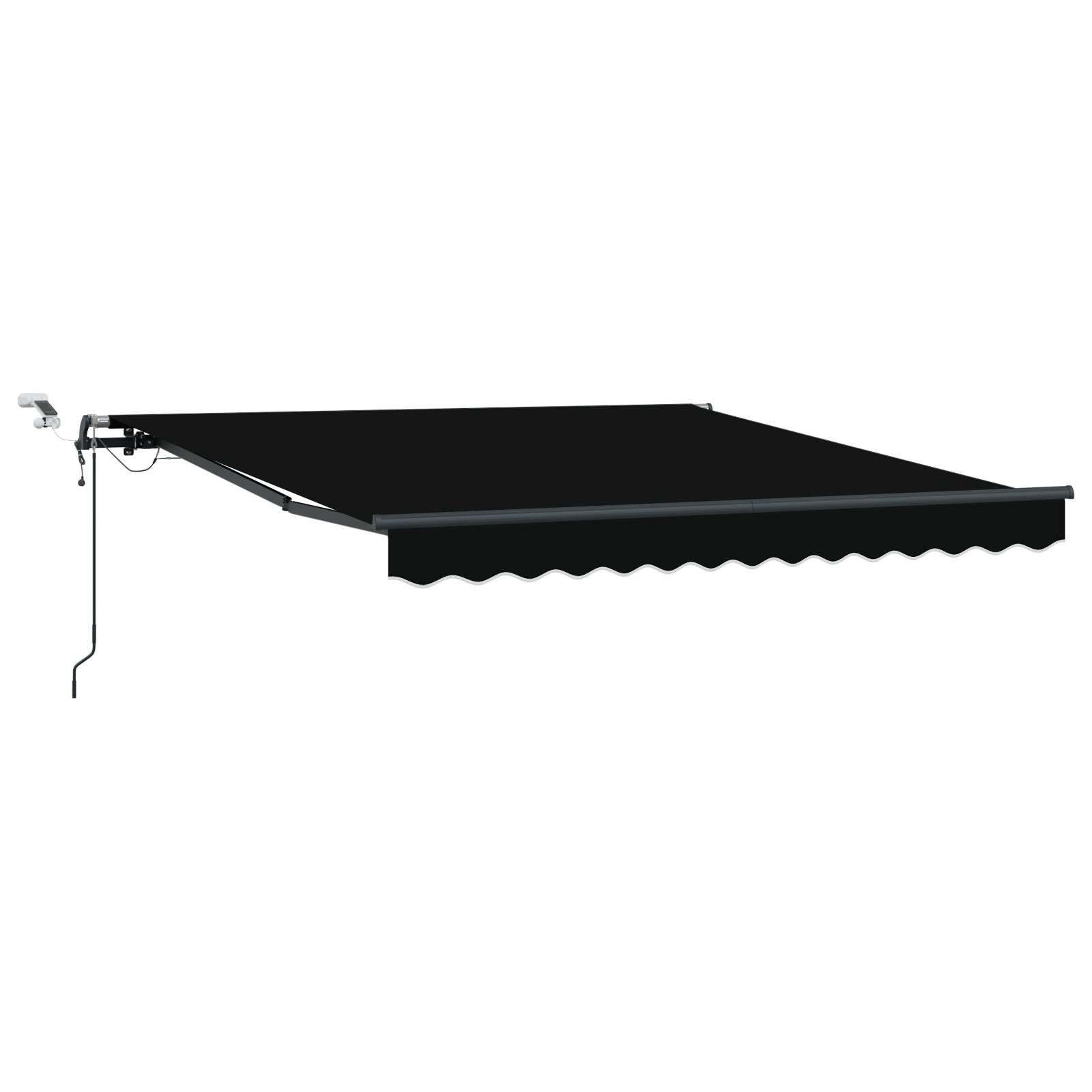 vidaXL automatische einziehbare Markise mit LED Schwarz 350x250 cm