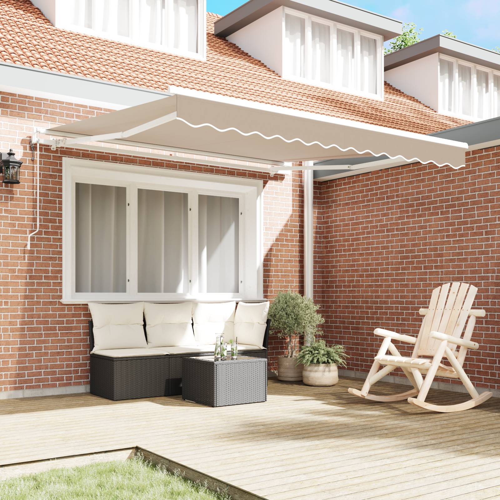 vidaXL Automatische Einziehbare Markise Beige 350x250 cm
