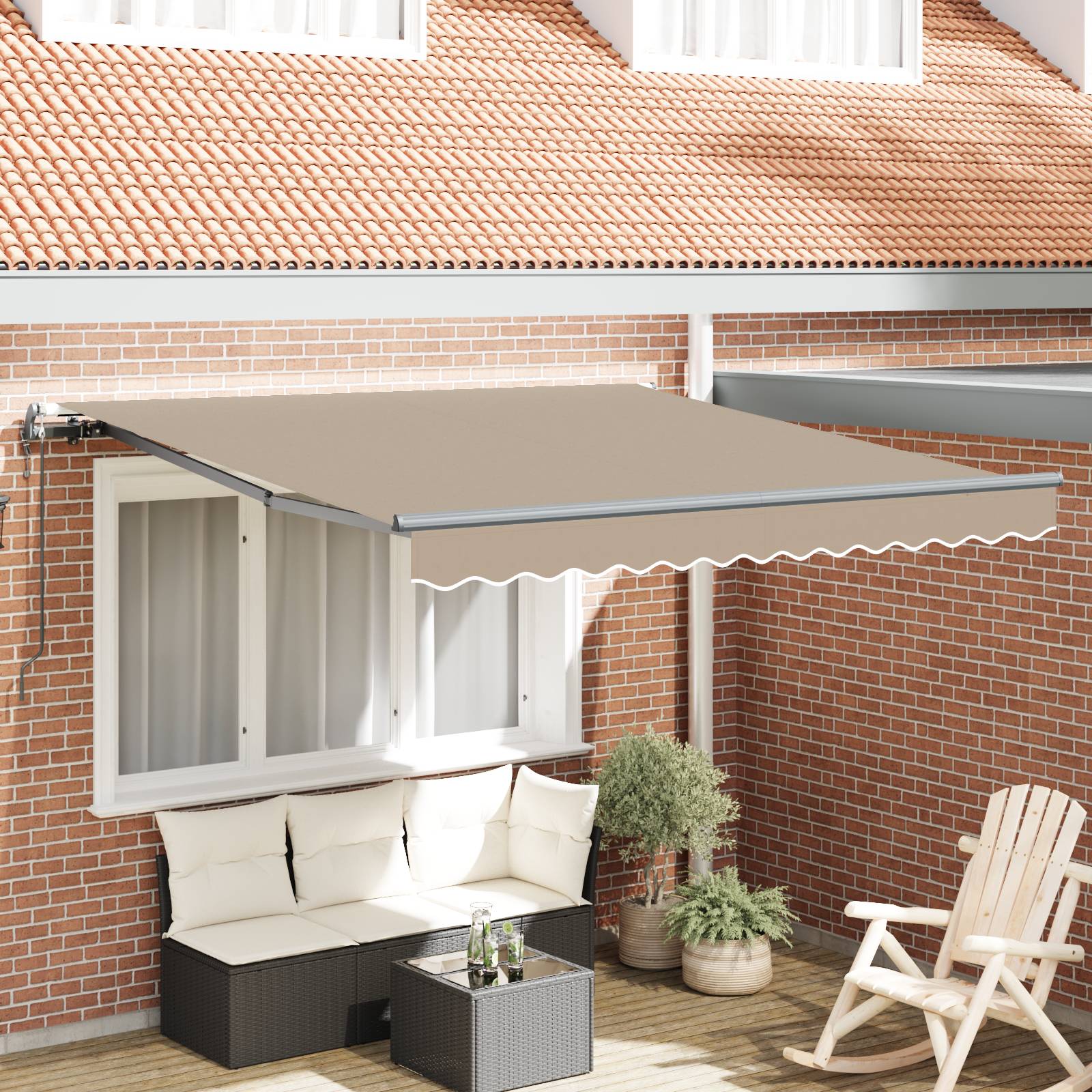 vidaXL Automatische einziehbare Markise Beige 350x250 cm