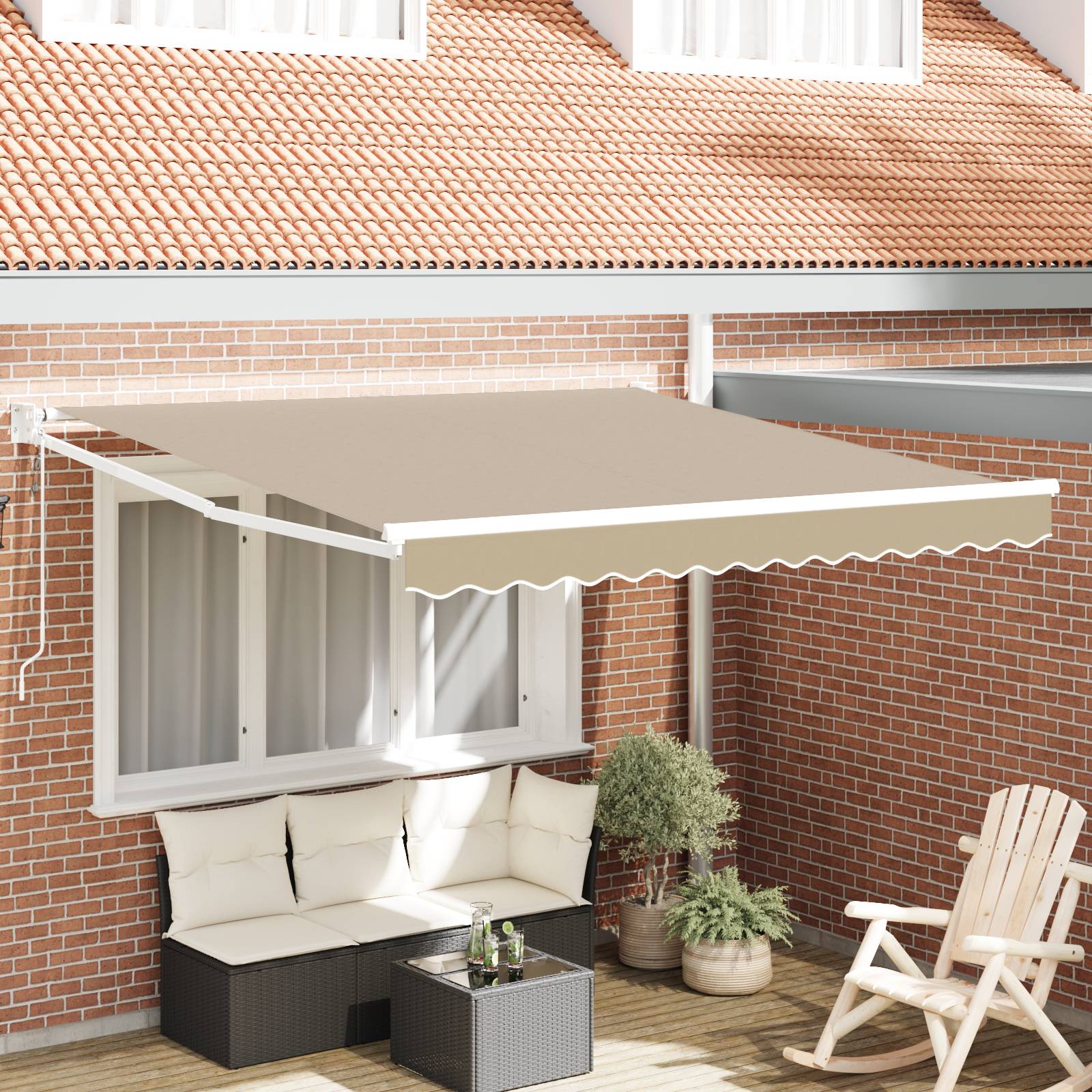 vidaXL Automatische Einziehbare Markise Beige 300x250 cm