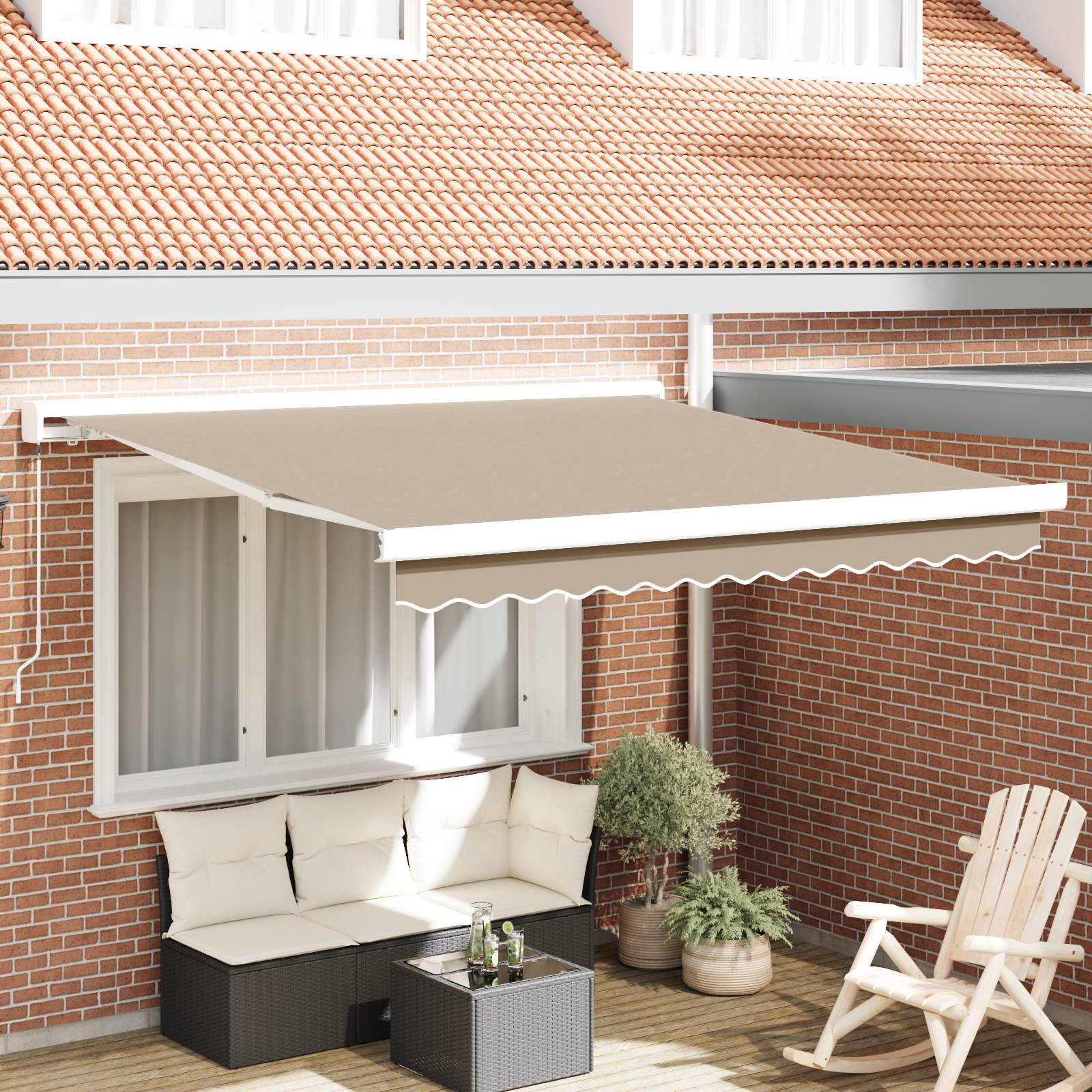 vidaXL Manuelle Einziehbare Markise Beige 300x250 cm
