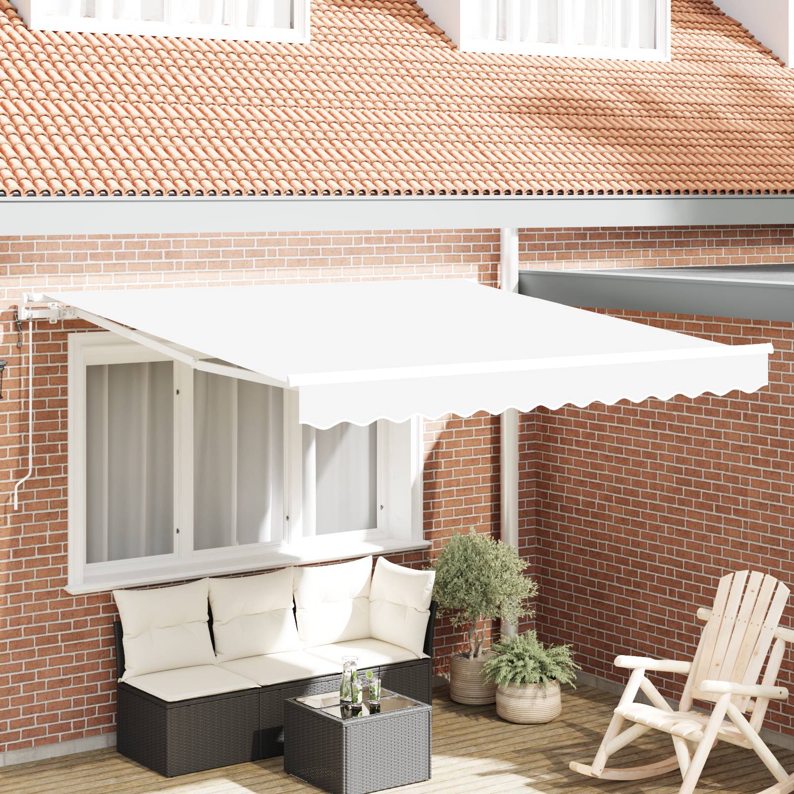 vidaXL Automatische Einziehbare Markise Weiß 300x250 cm