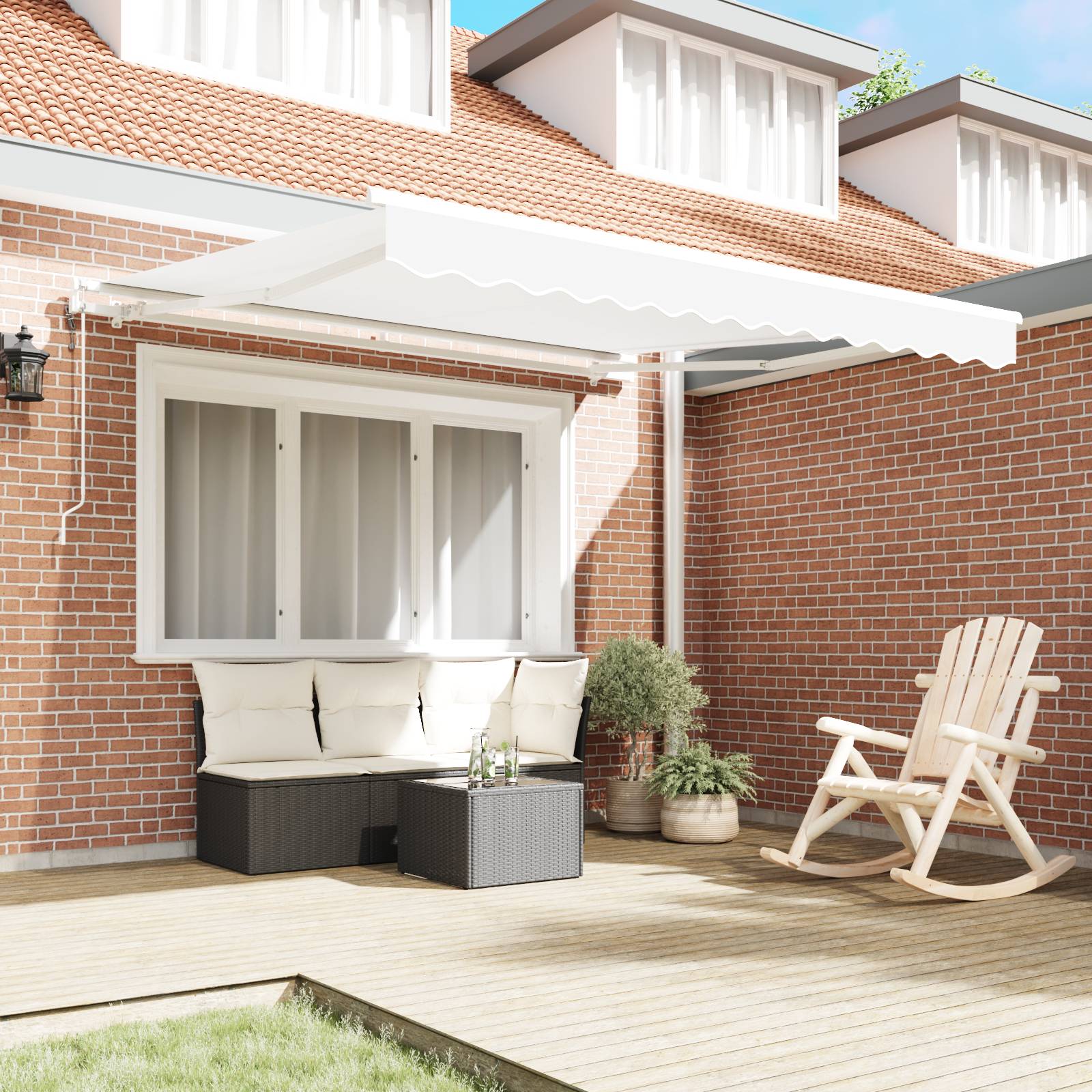 vidaXL Automatische Einziehbare Markise Weiß 300x250 cm