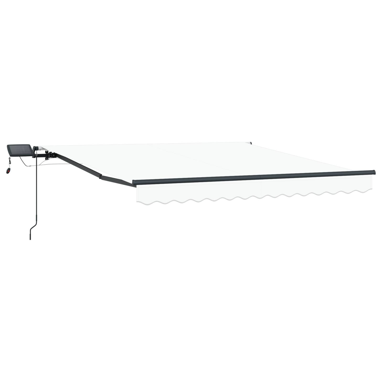 vidaXL Manuelle einziehbare Markise mit LED Weiß 350x250 cm